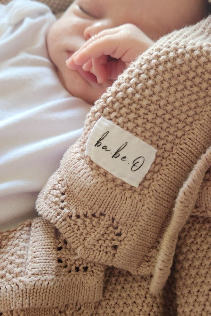 Knit Baby Blanket - Dusty Rose