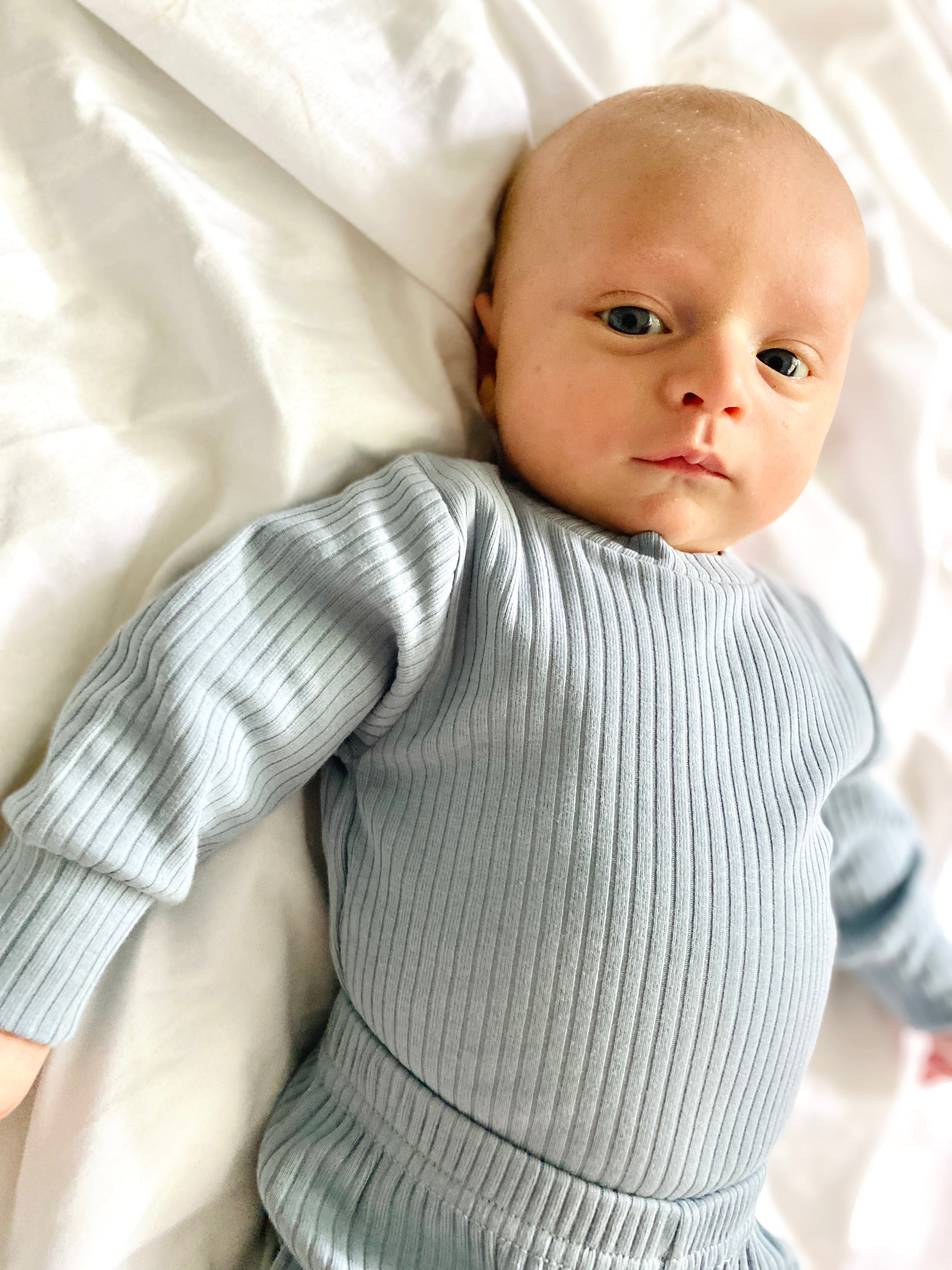 Organic Cotton Two-Piece Baby Outfit, Harbour Blue | ba.be.O Canada