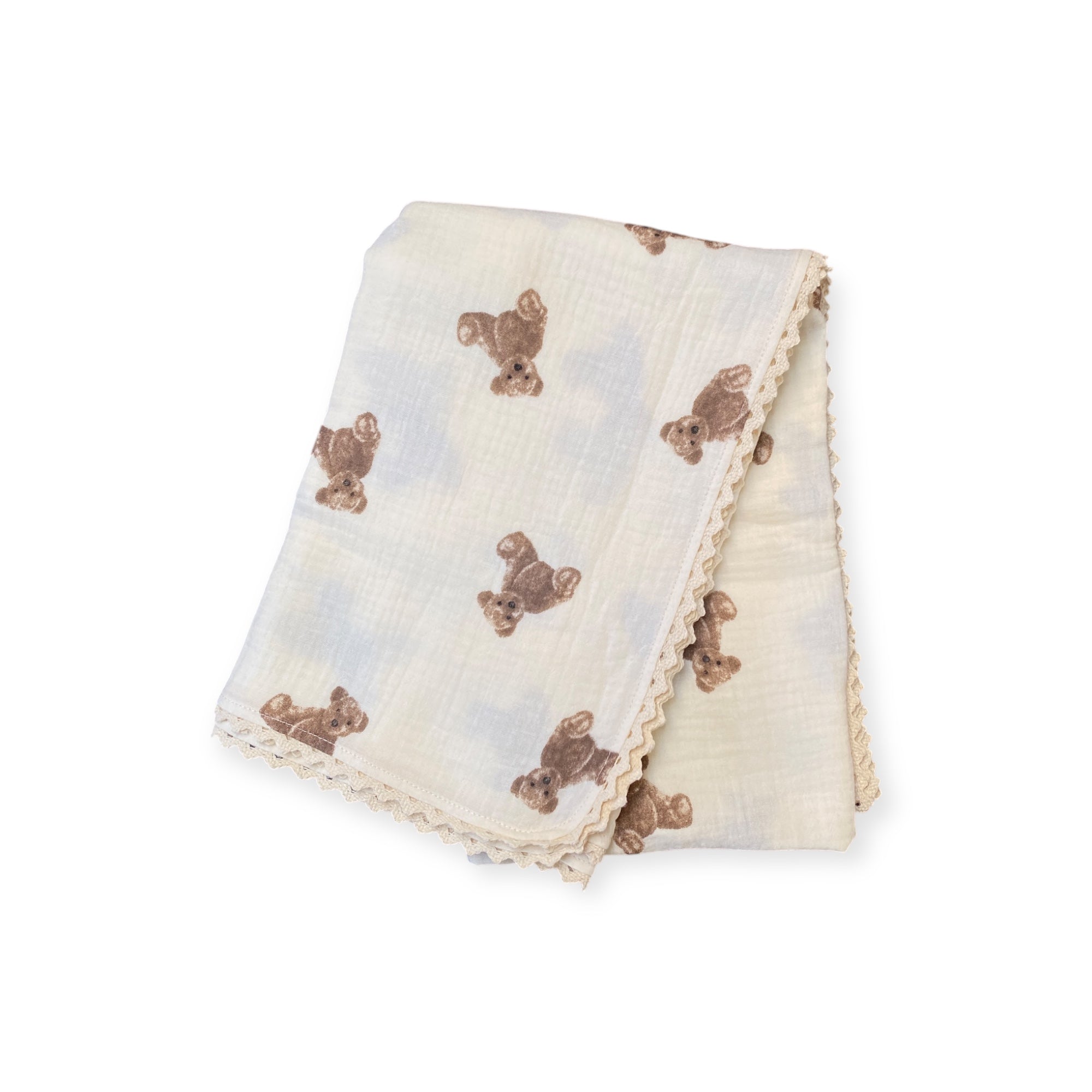 Organic Cotton Muslin Swaddle – Teddy Bear | ba.be.O Canada