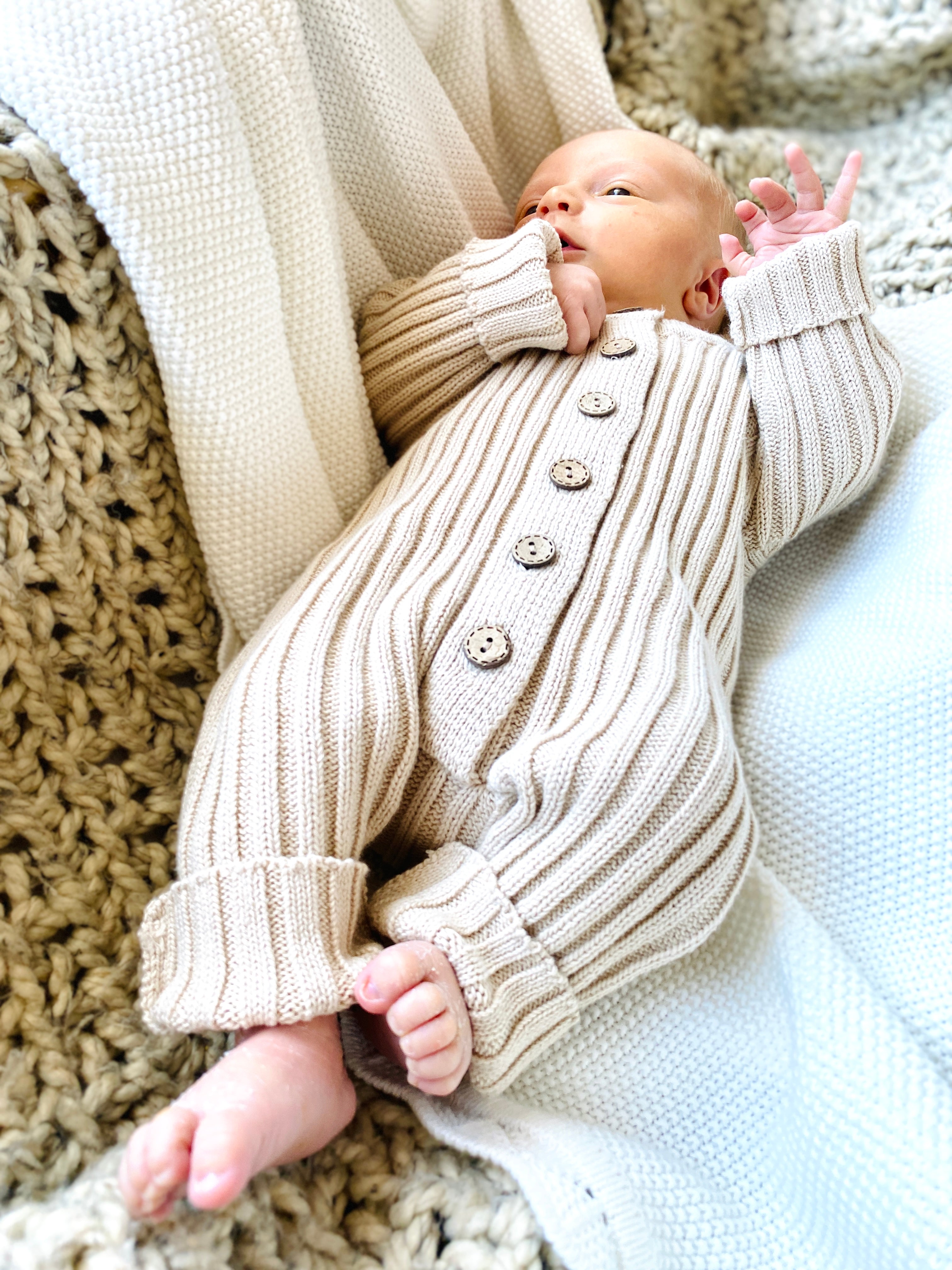Knit Romper – Honey Oat