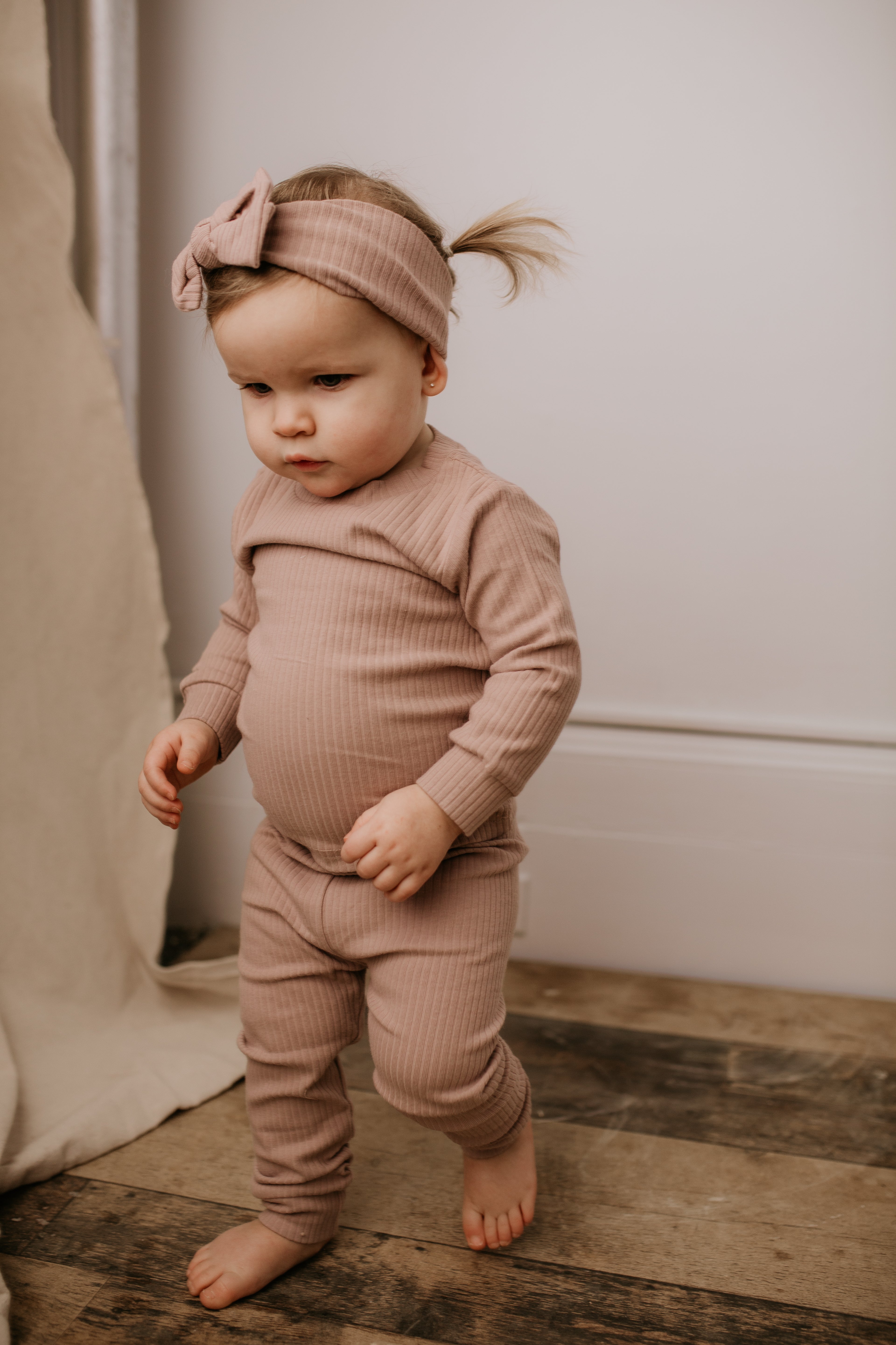 Vintage Mauve organic cotton baby two-piece outfit Canada; Baby matching set Vintage Mauve organic cotton ba.be.O; Vintage Mauve infant two-piece clothing set organic cotton Canada