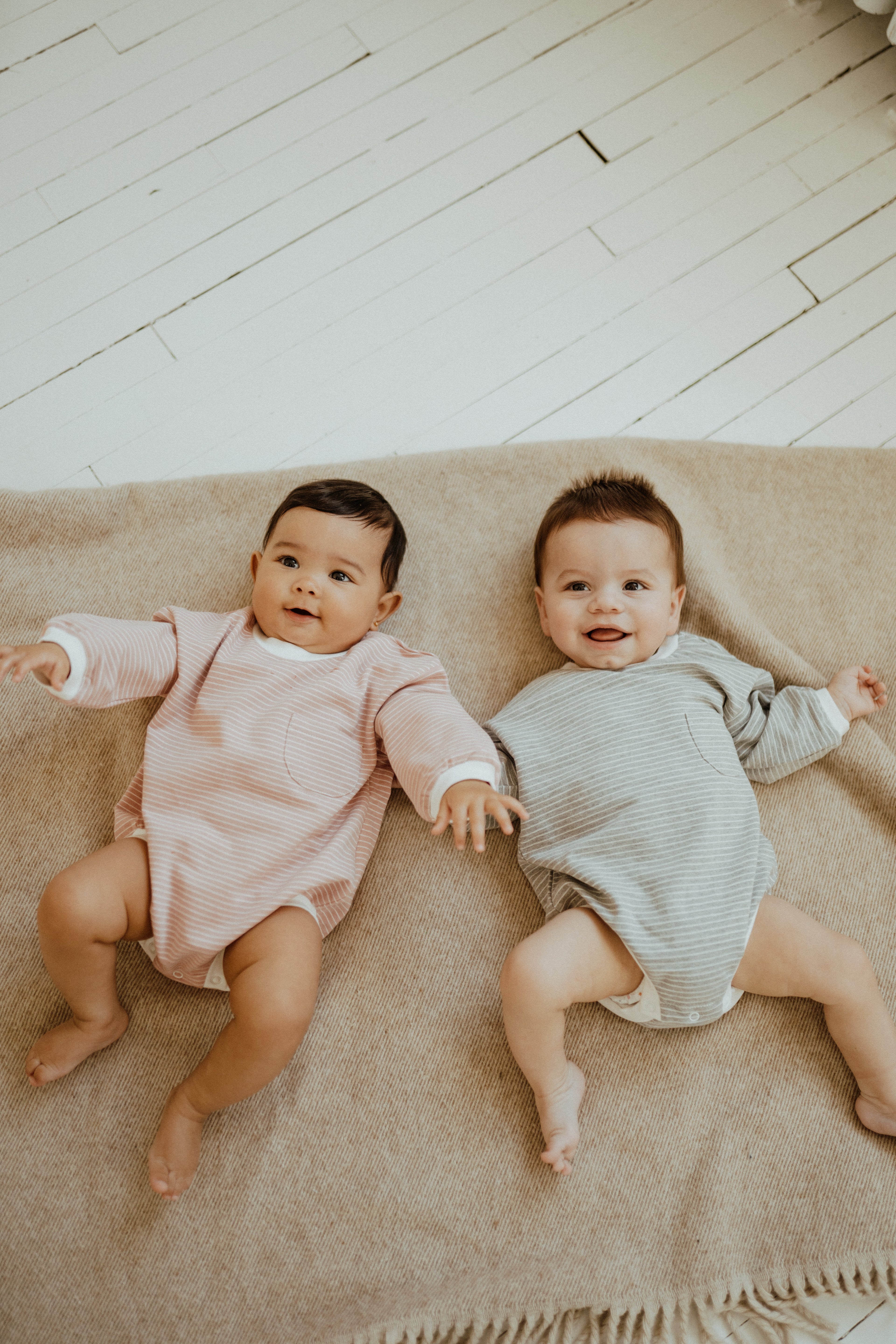 Bubble Romper - Grey Striped