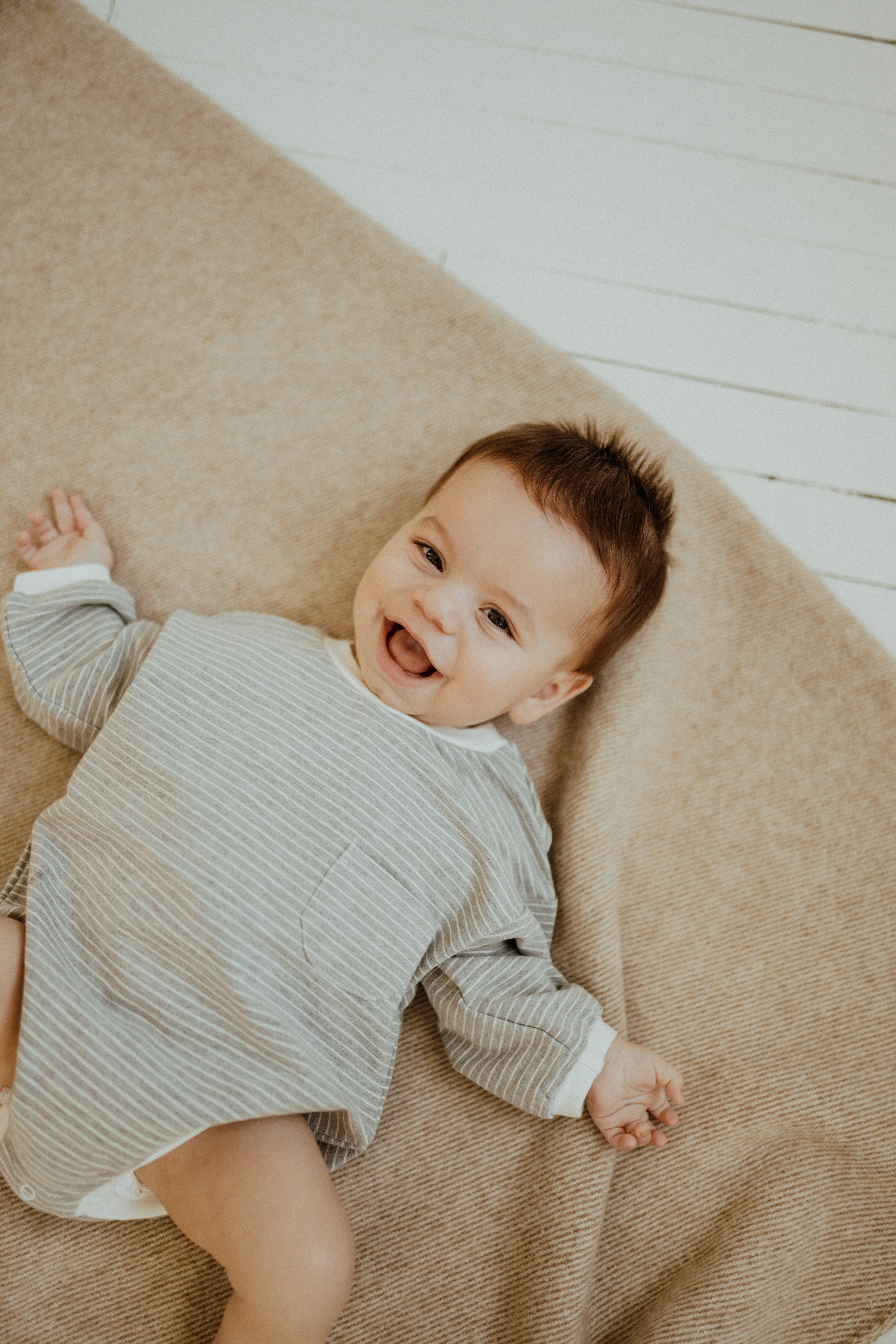 Bubble Romper - Grey Striped
