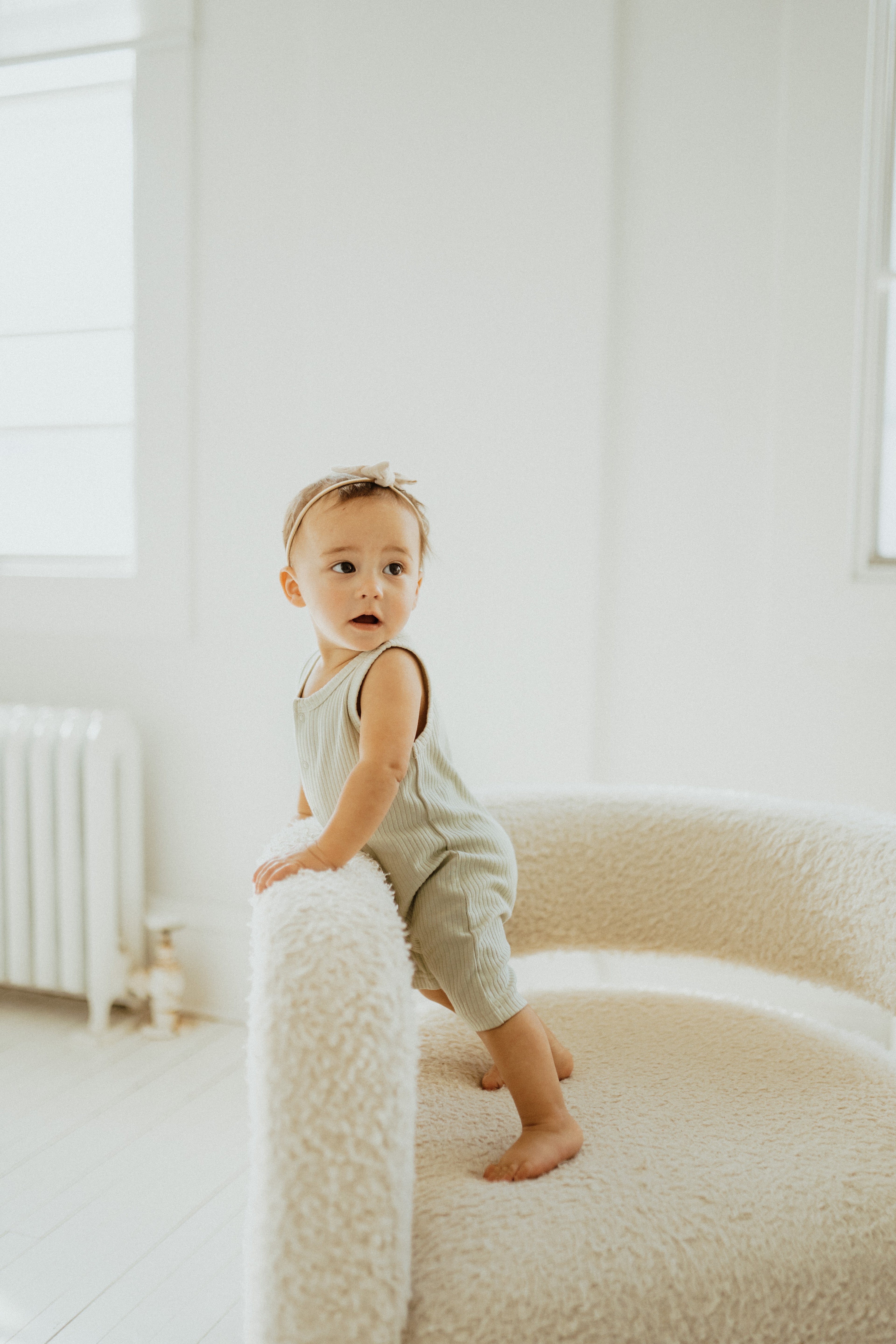 Ribbed Tank Romper - Light Sage