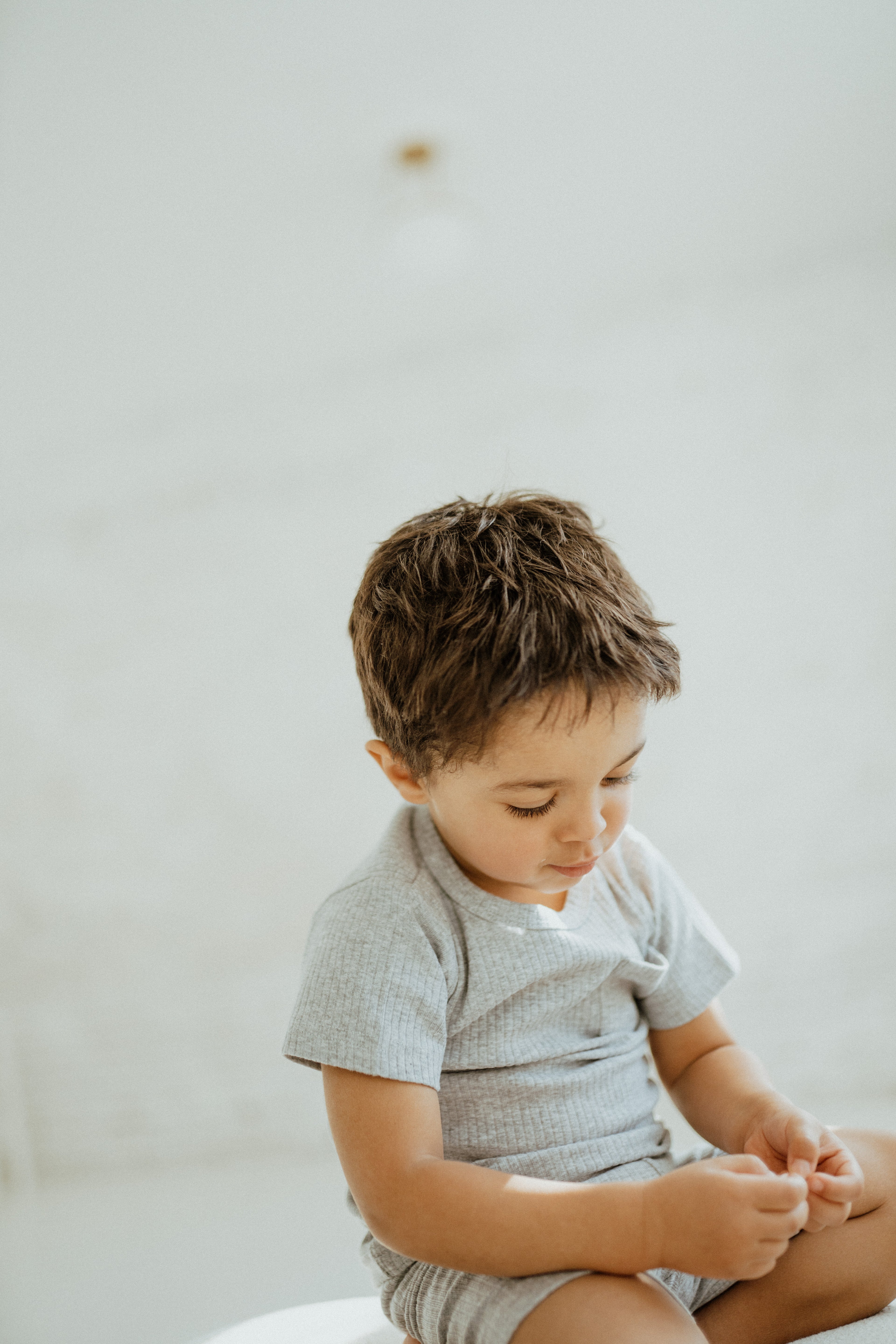 Biker Short Set - Heathered Grey