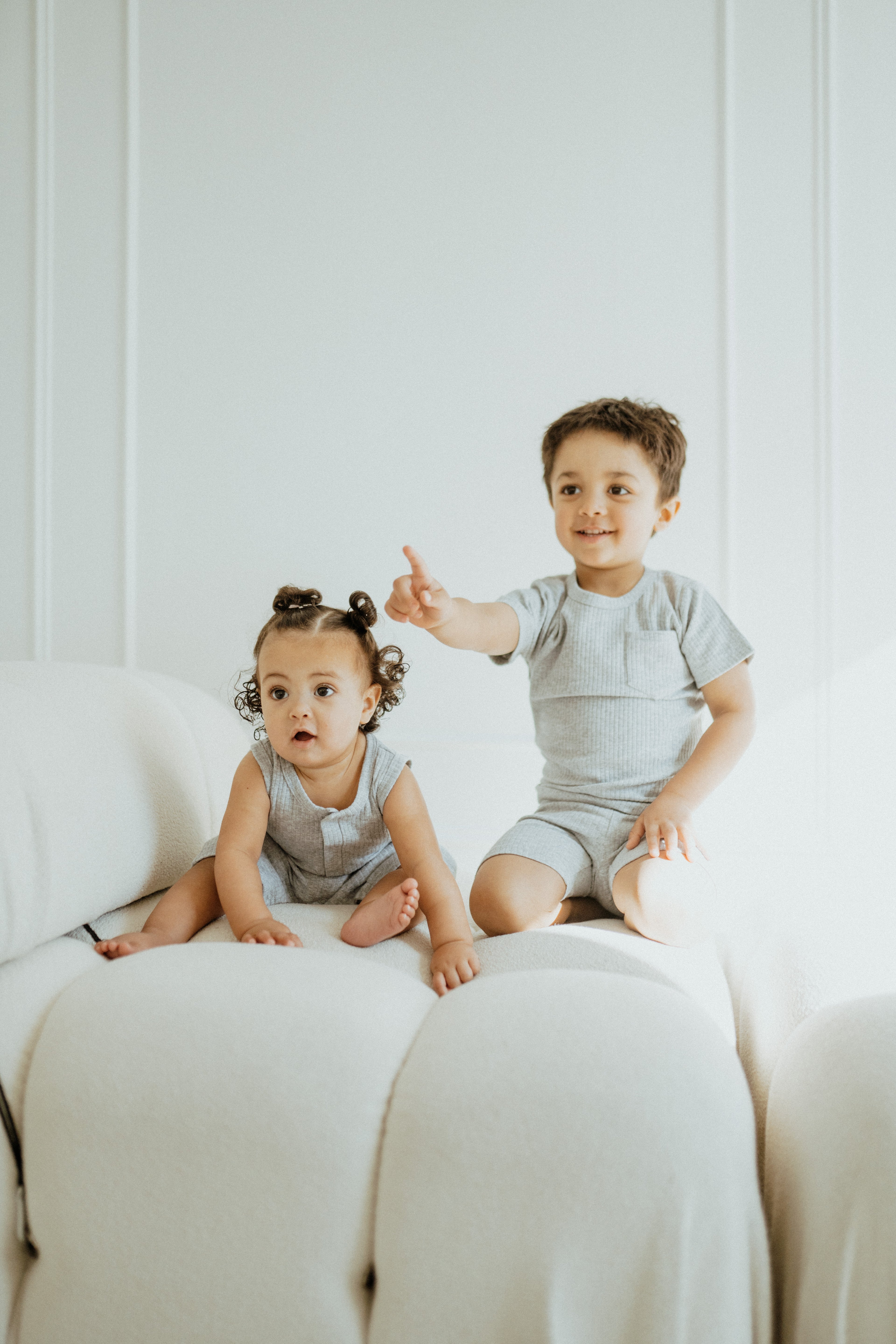 Biker Short Set - Heathered Grey