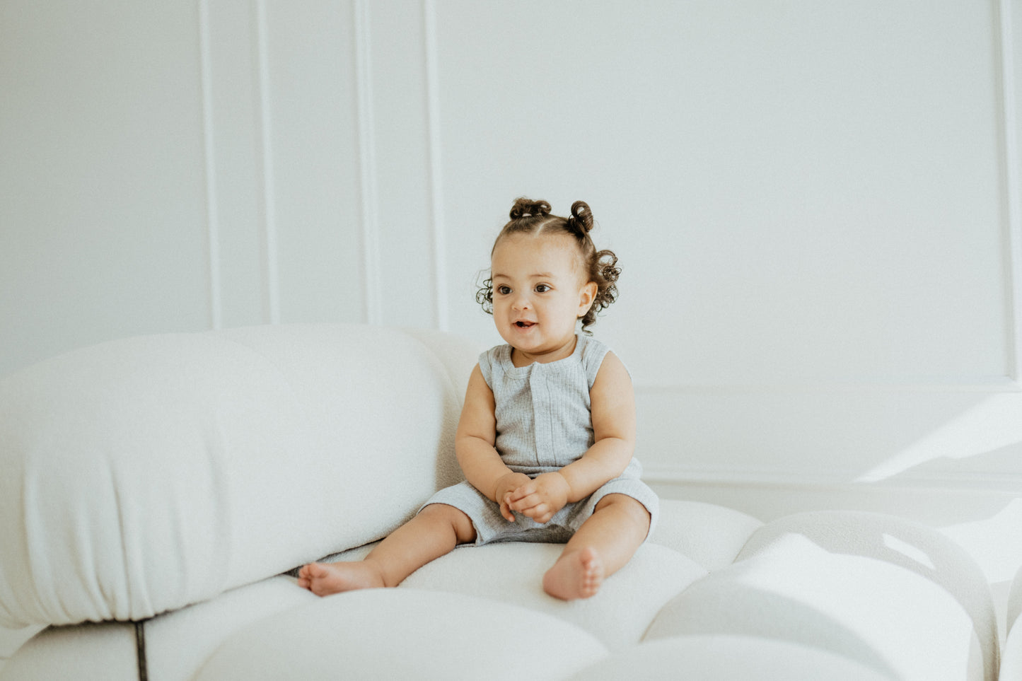 Ribbed Tank Romper - Heathered Grey