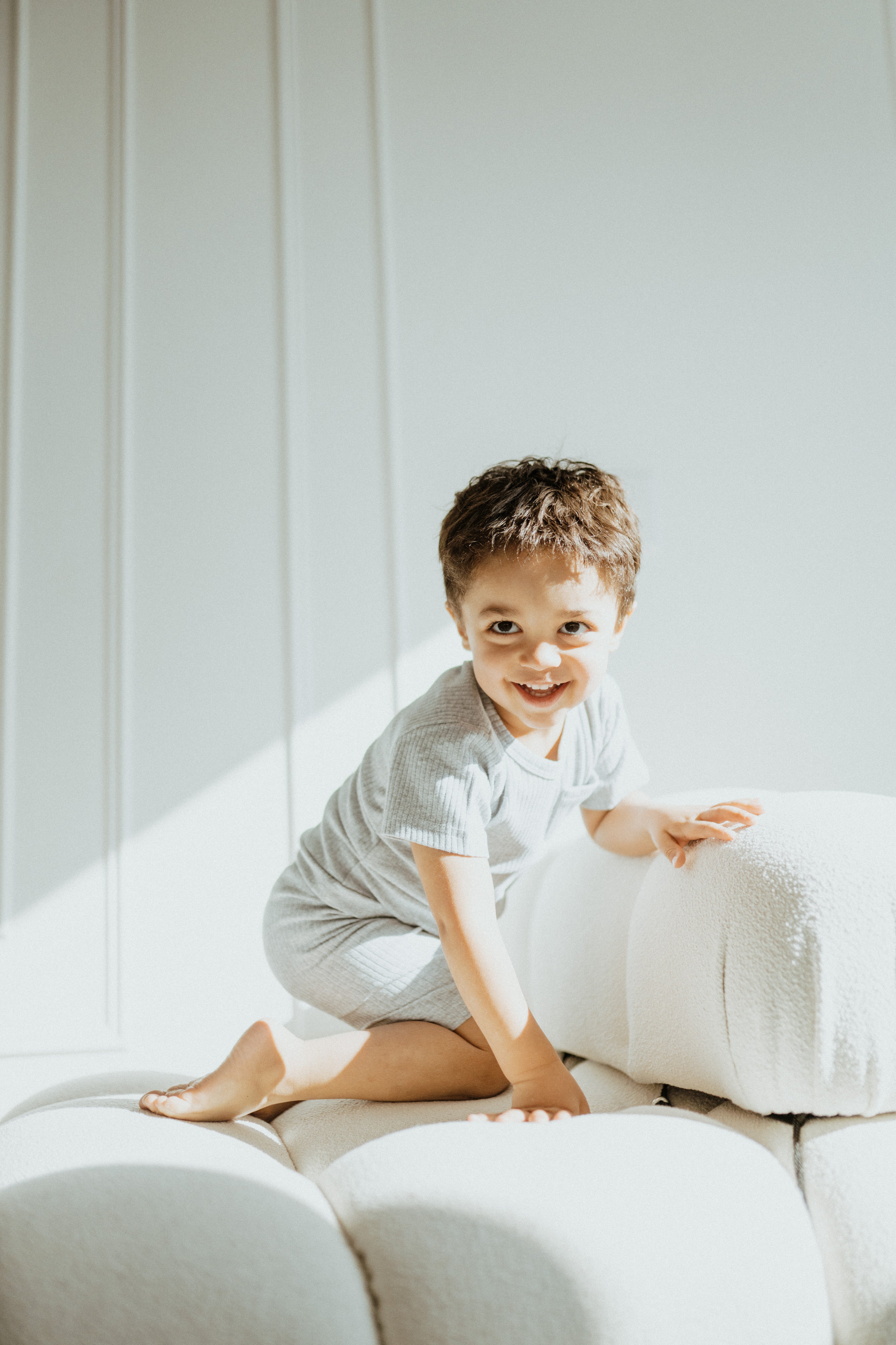 Biker Short Set - Heathered Grey