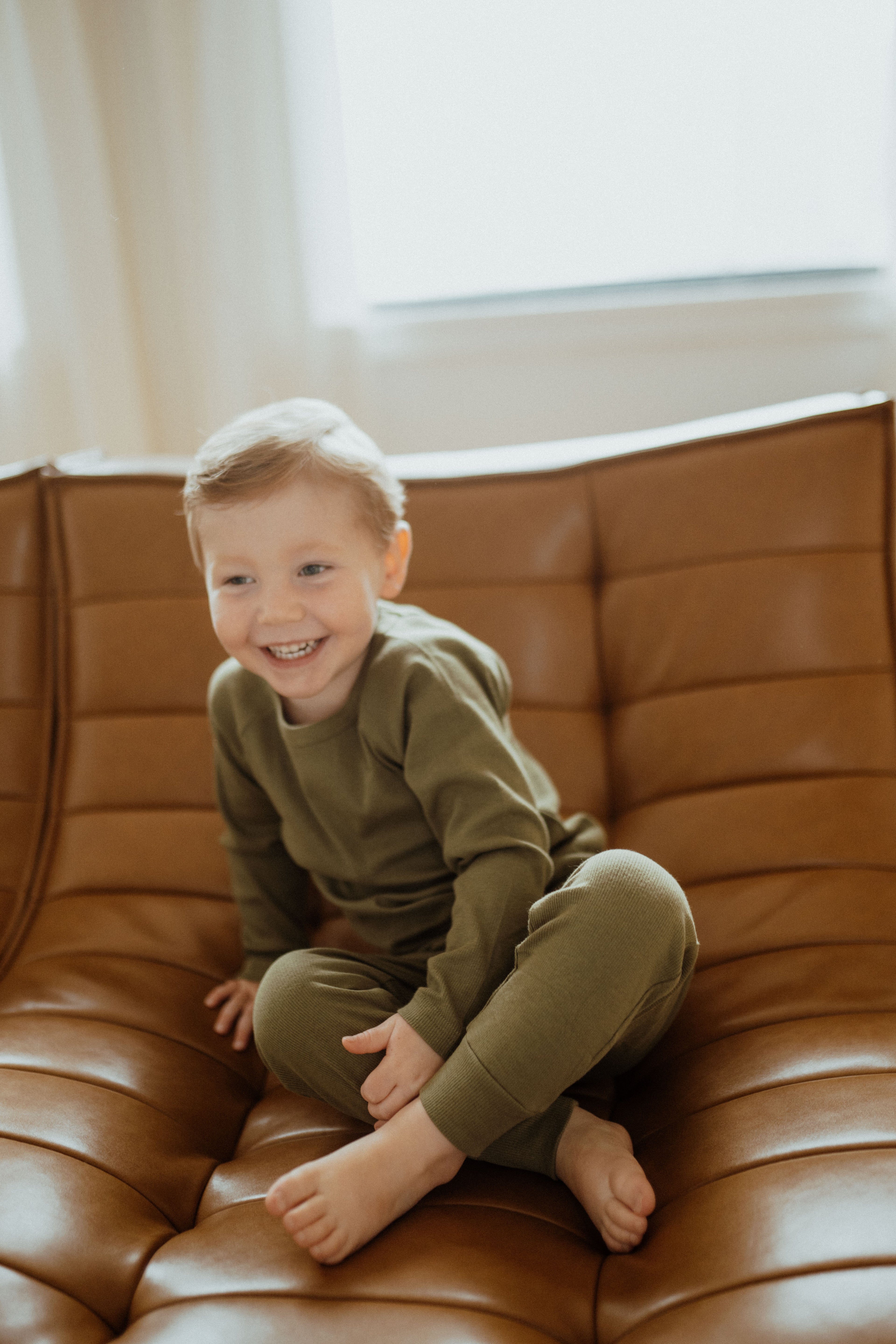 Ribbed Jogger Set – Olive