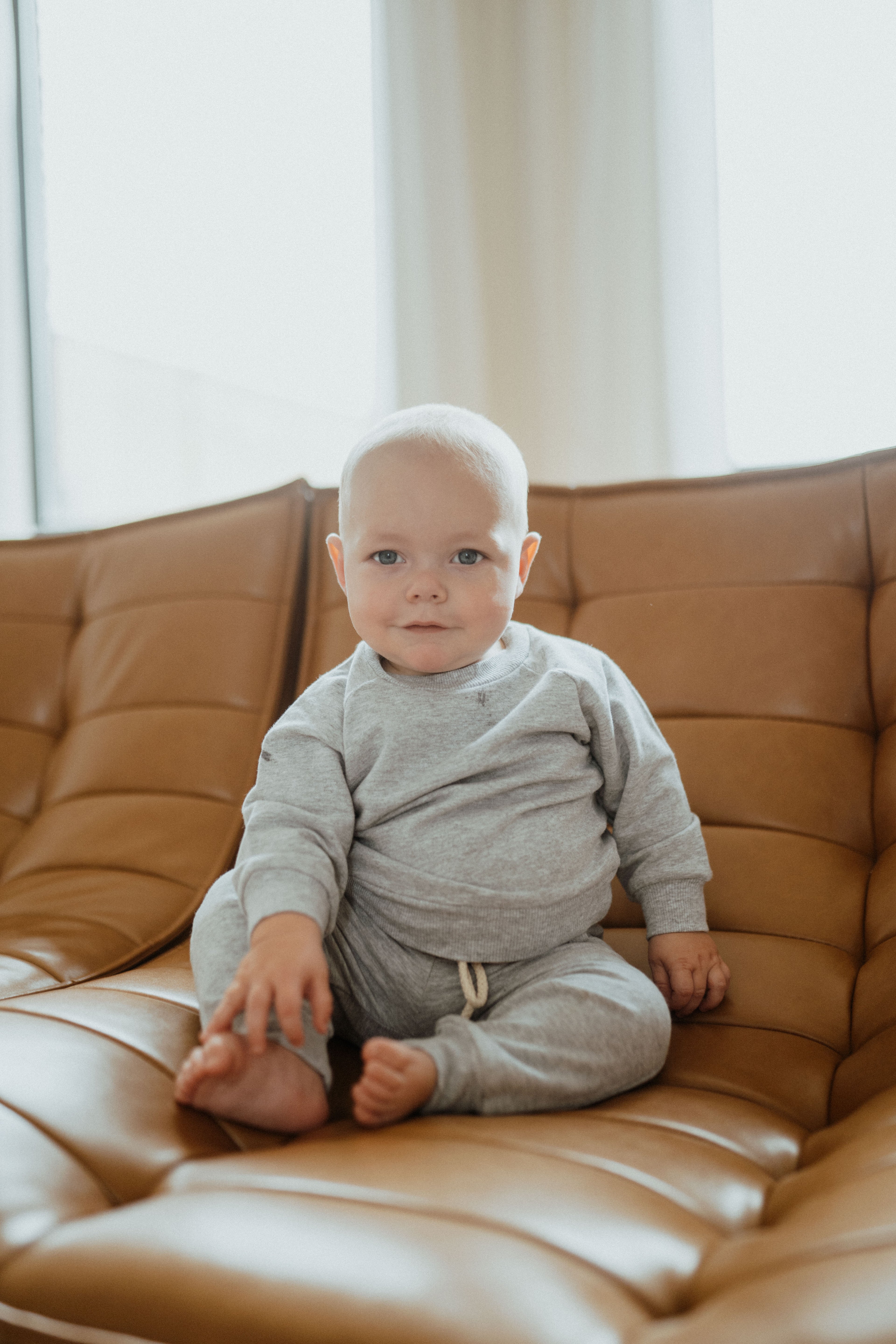 Organic Cotton Baby & Toddler Sweatsuit, Heather Grey | ba.be.O Canada