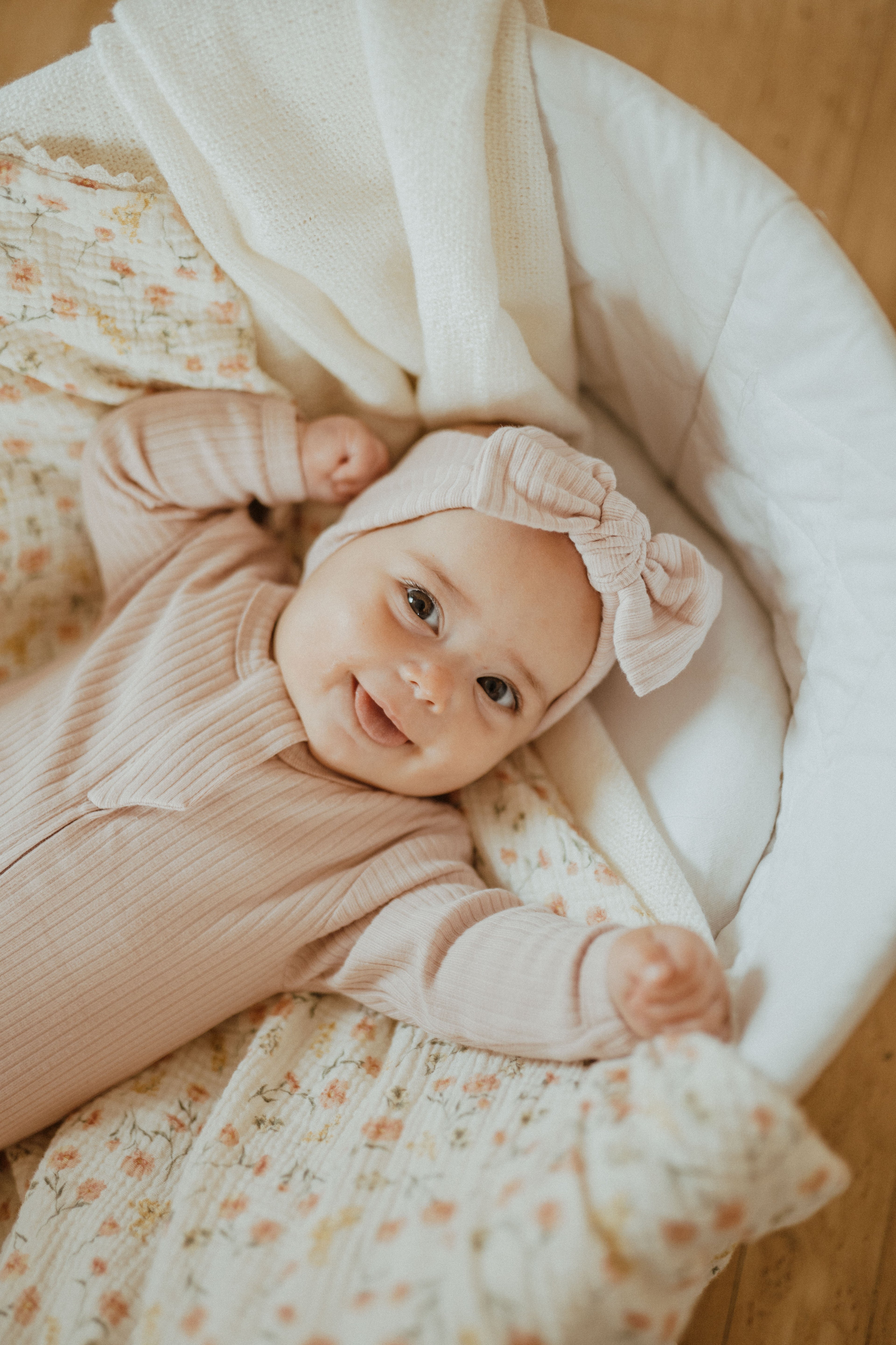 Organic Cotton Baby Sleeper,  Blush | ba.be.O