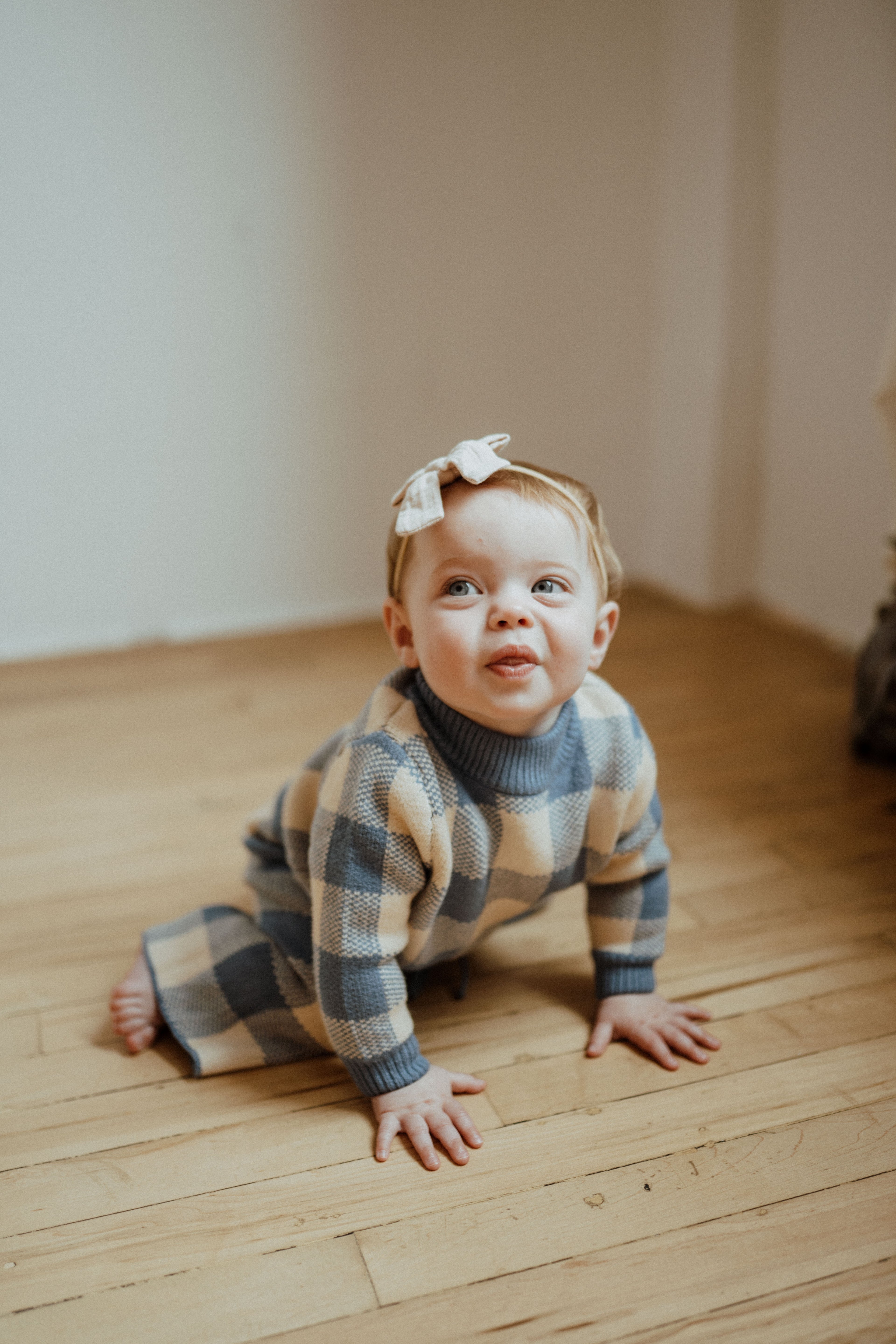 Checkered Knit Suit – Blue | ba.be.O Canada