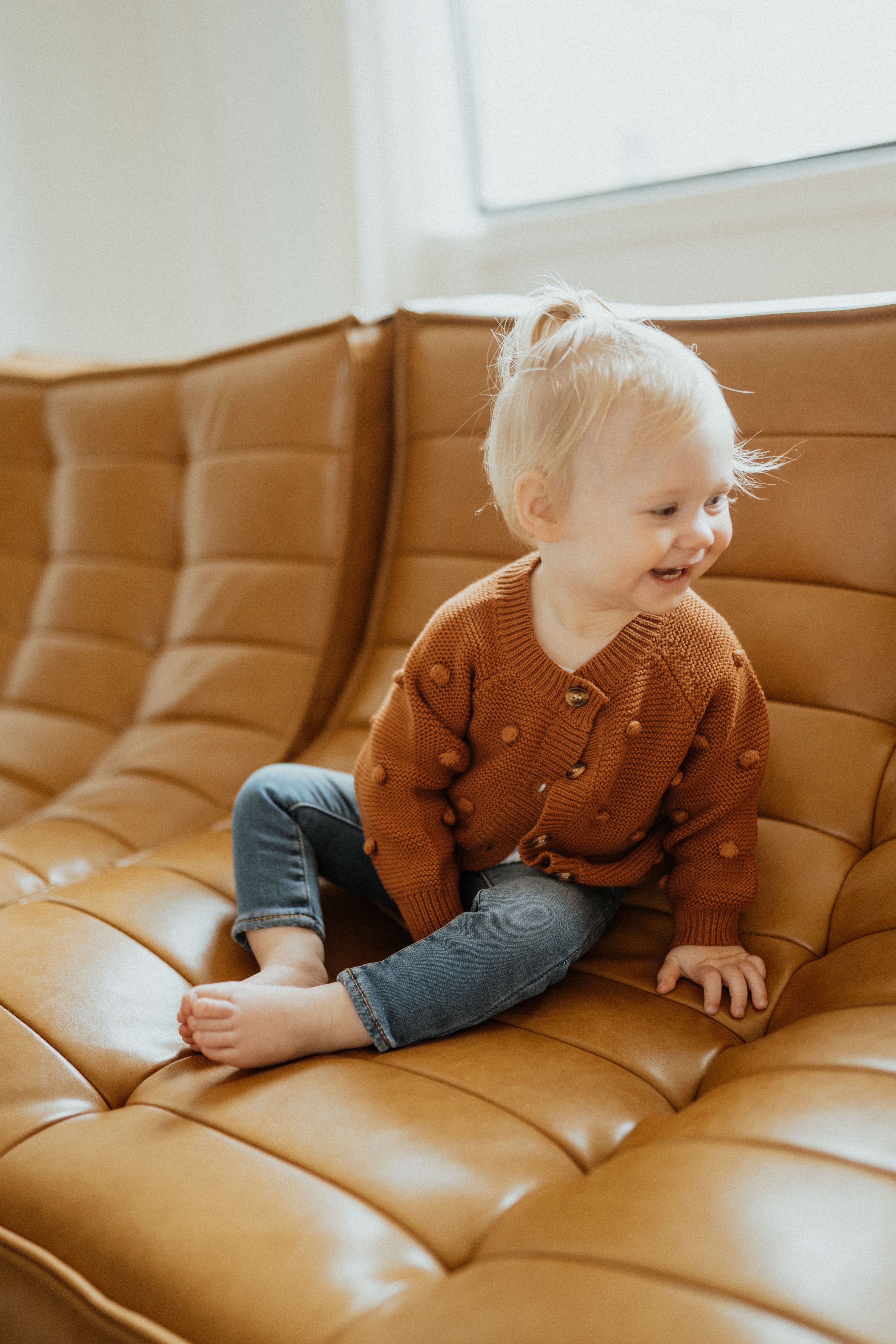 Dot Cardigan - Coffee