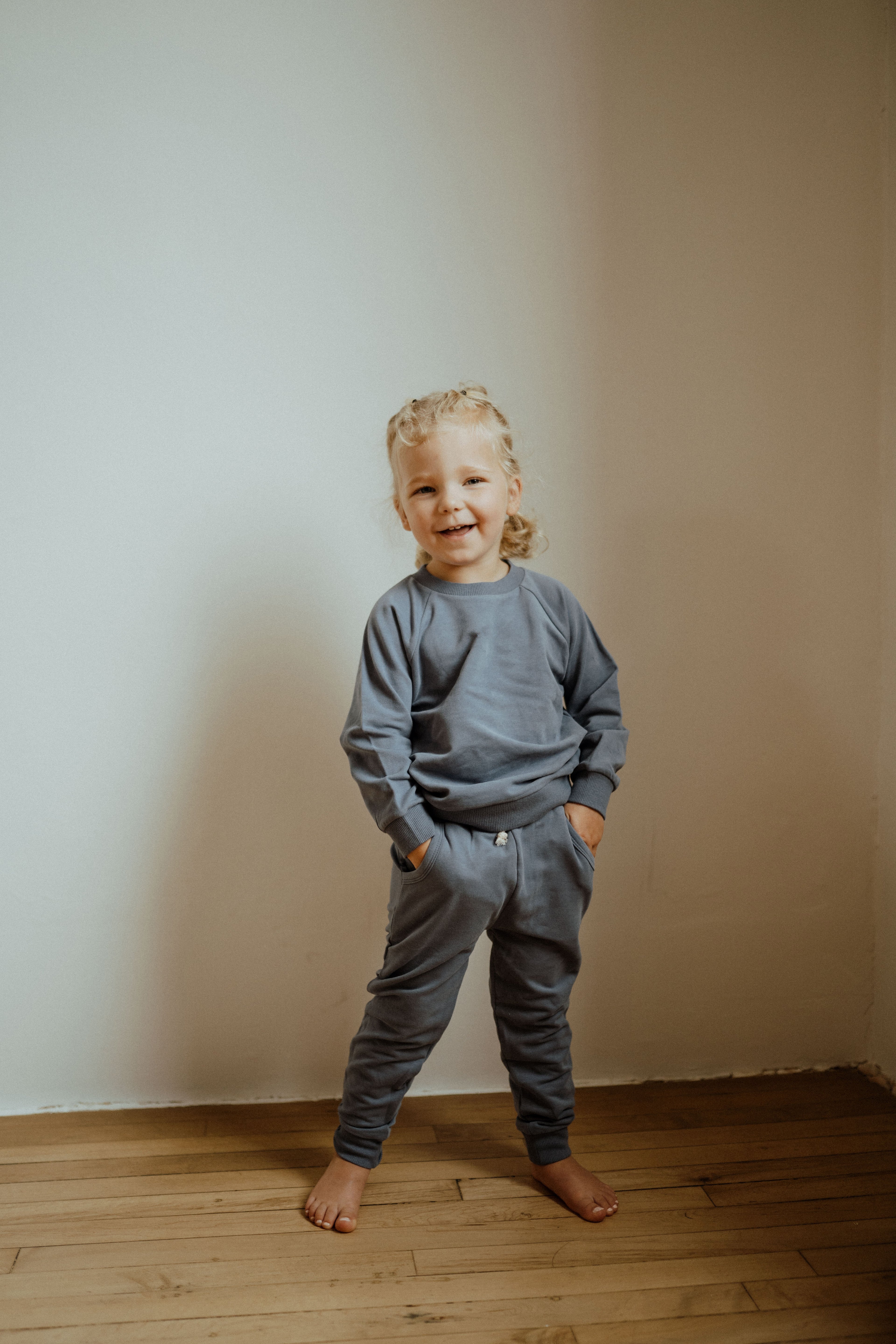 Organic Cotton Baby & Toddler Sweatsuit, Blue | ba.be.O Canada