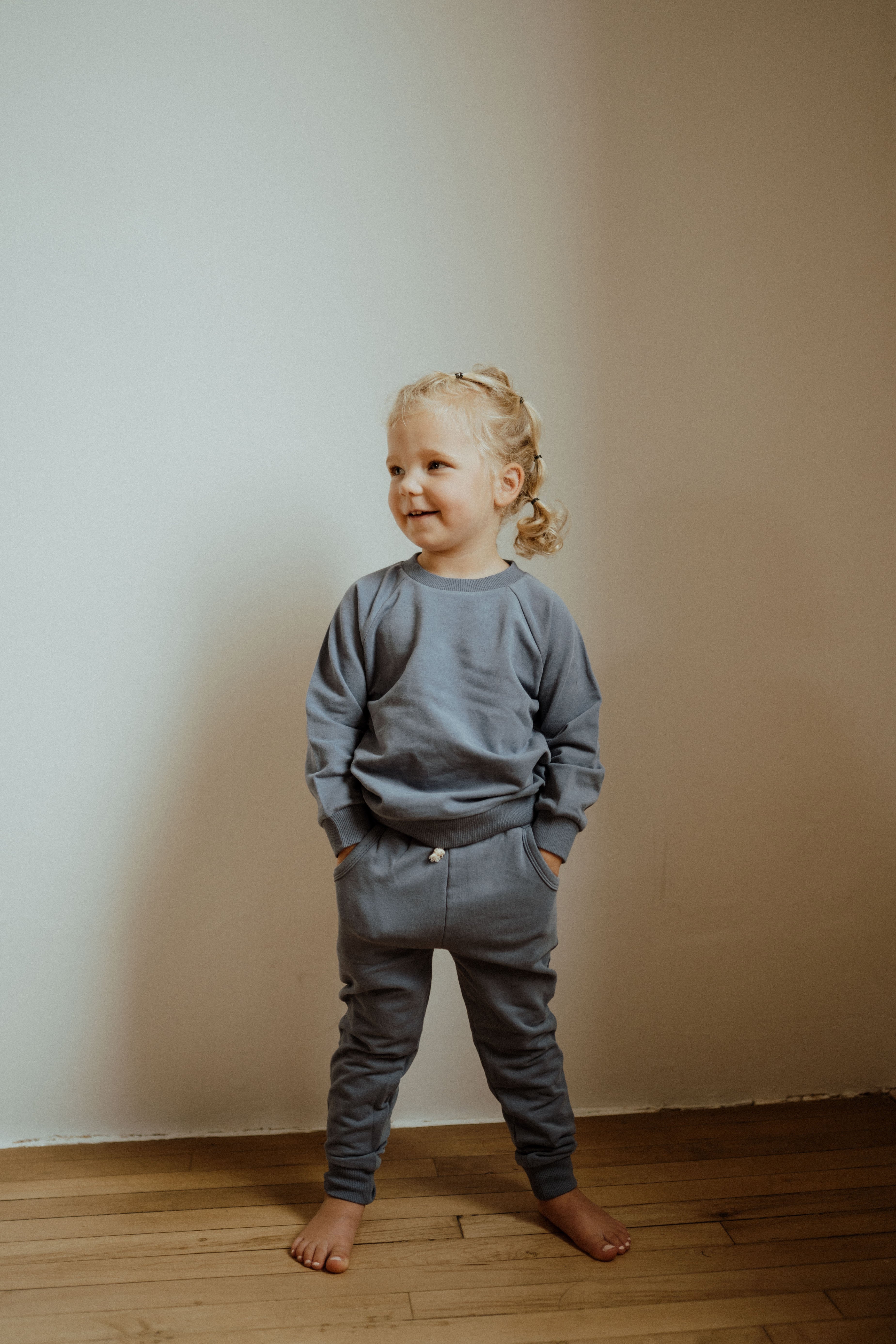 Organic Cotton Baby & Toddler Sweatsuit, Blue | ba.be.O Canada