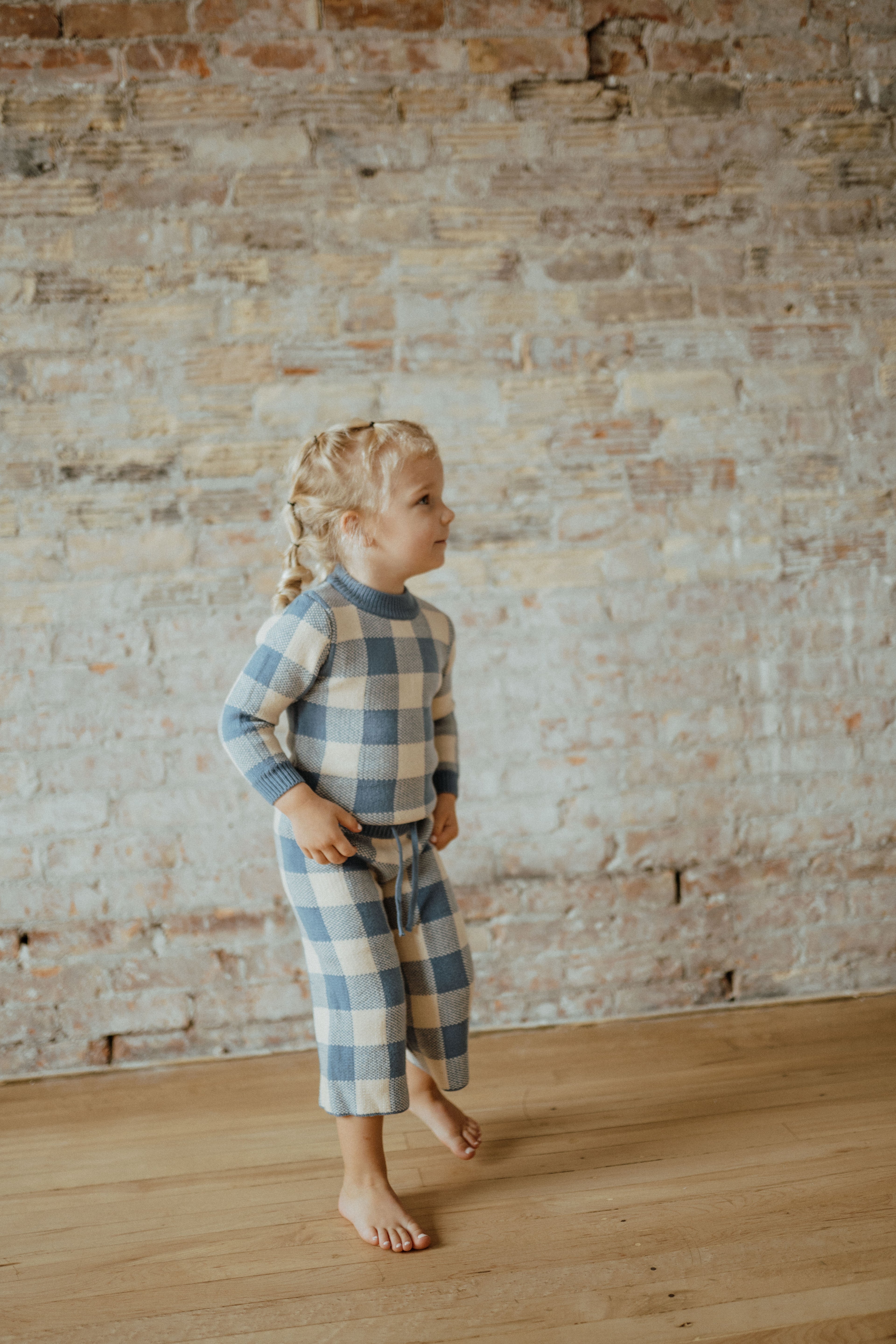 Checkered Knit Suit – Blue | ba.be.O Canada