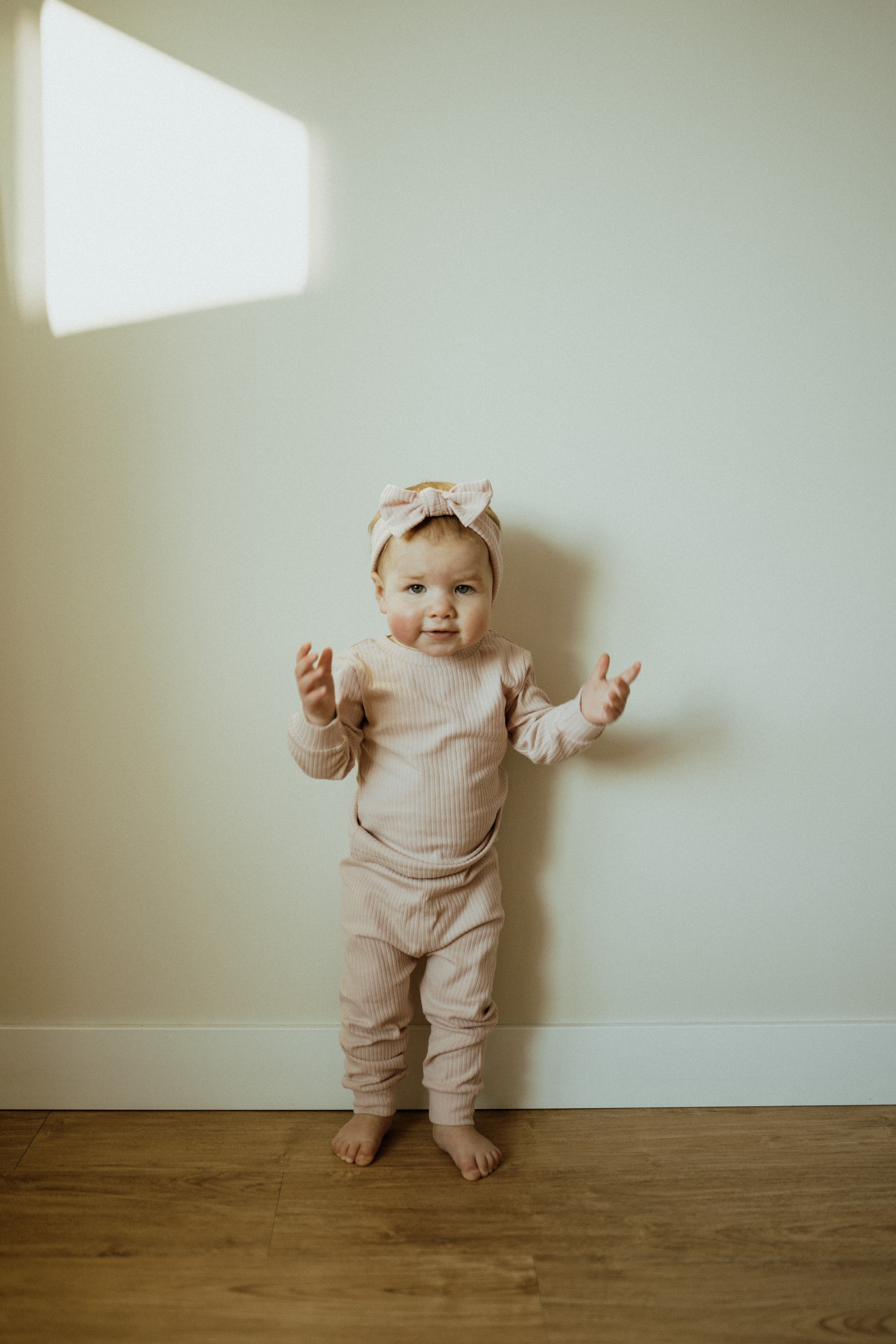 Organic Cotton Two-Piece Baby Outfit, Blush | ba.be.O Canada