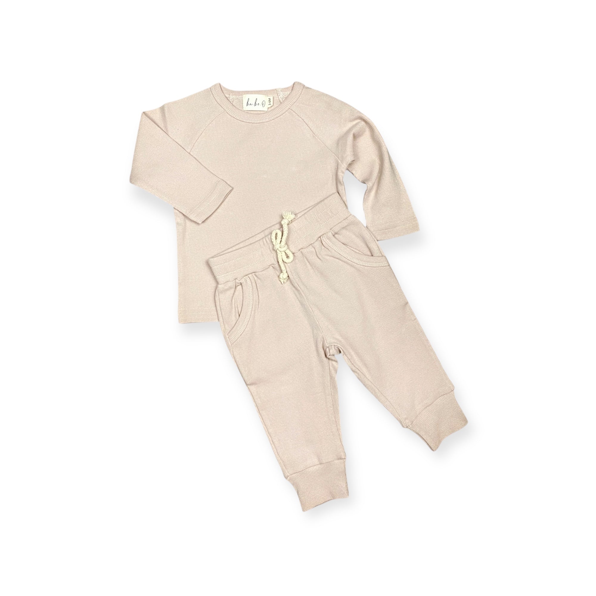 Ribbed Jogger Set - Sanddune