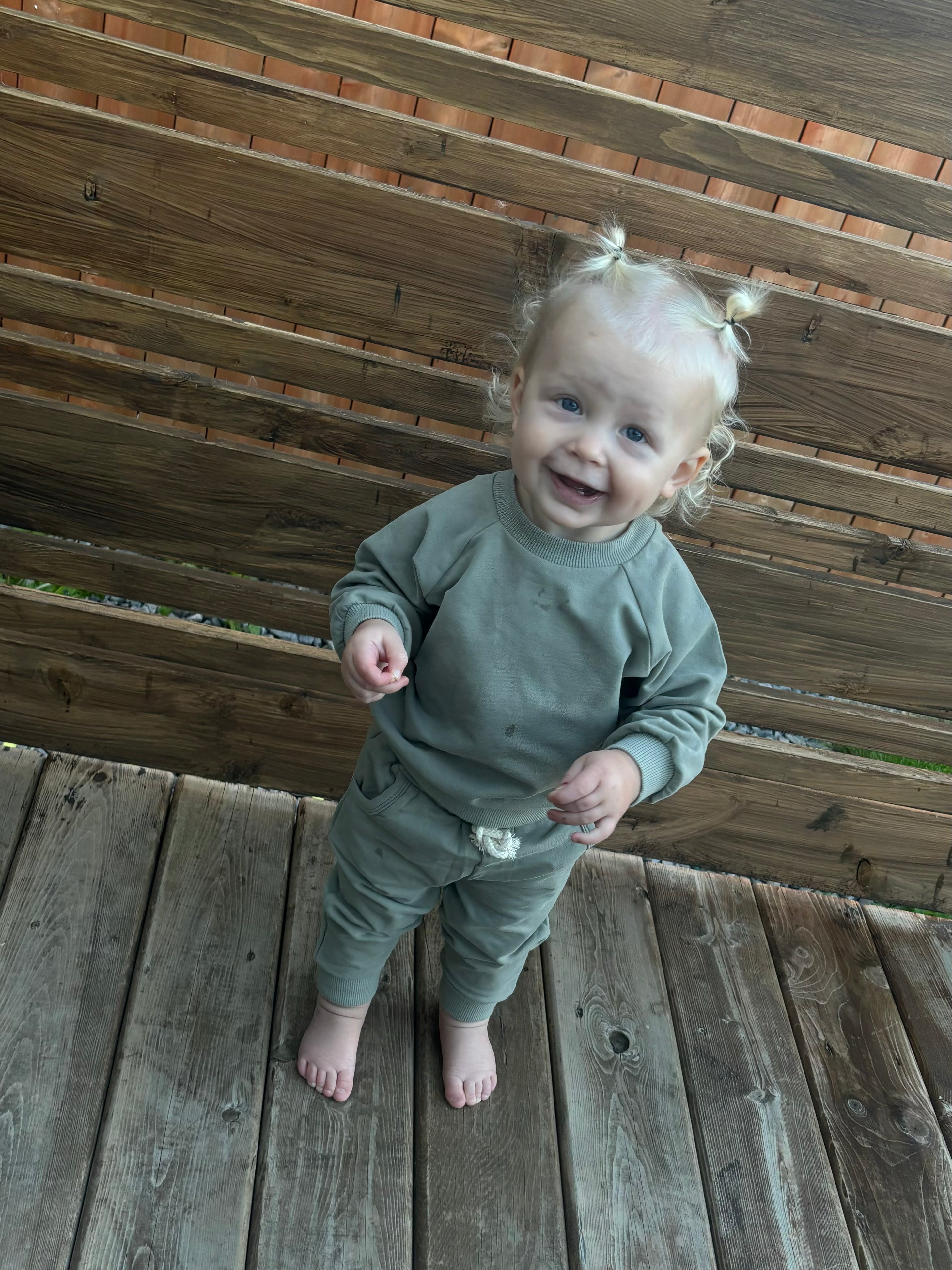 Organic Cotton Baby & Toddler Sweatsuit, Sage
