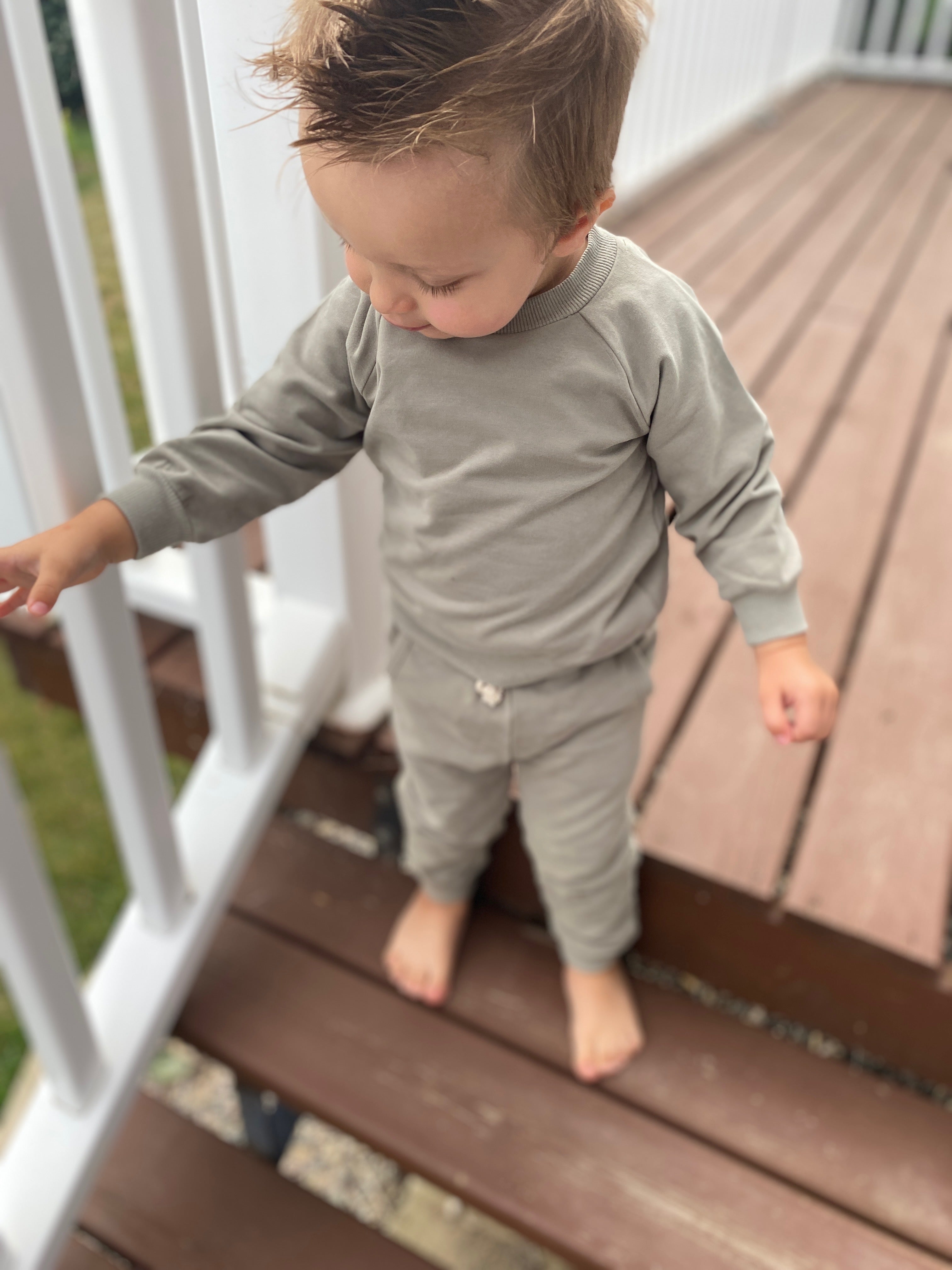 Organic Cotton Baby & Toddler Sweatsuit, Sage