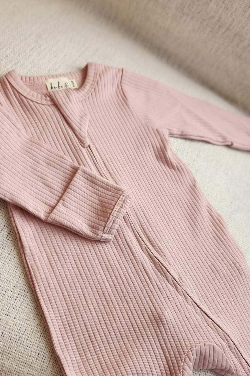 Ribbed Infant Sleeper - Blush