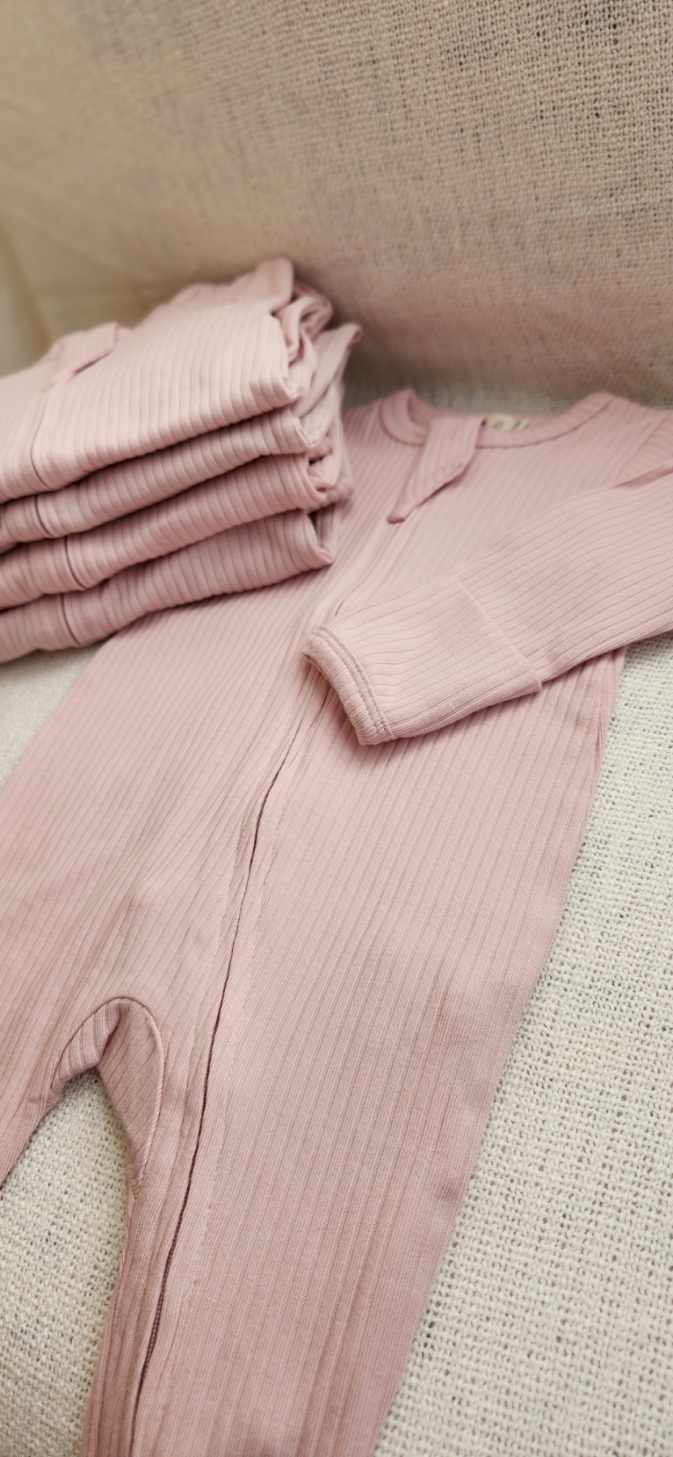 Ribbed Infant Sleeper - Blush