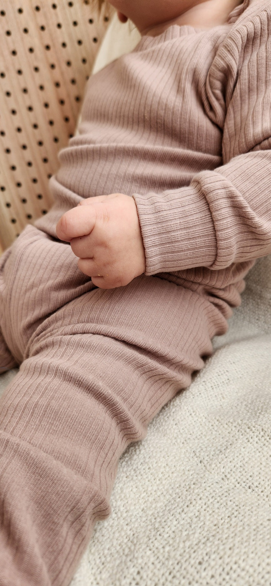 Organic Cotton Two-Piece Baby Outfit, Vintage Mauve | ba.be.O Canada