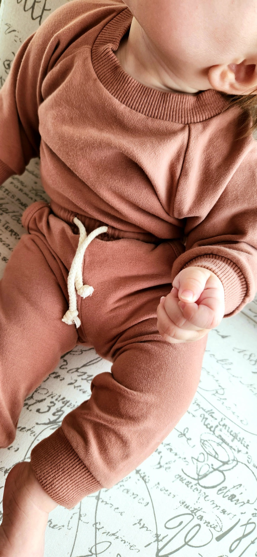 Organic Cotton Baby & Toddler Sweatsuit, Desert Pink | ba.be.O Canada