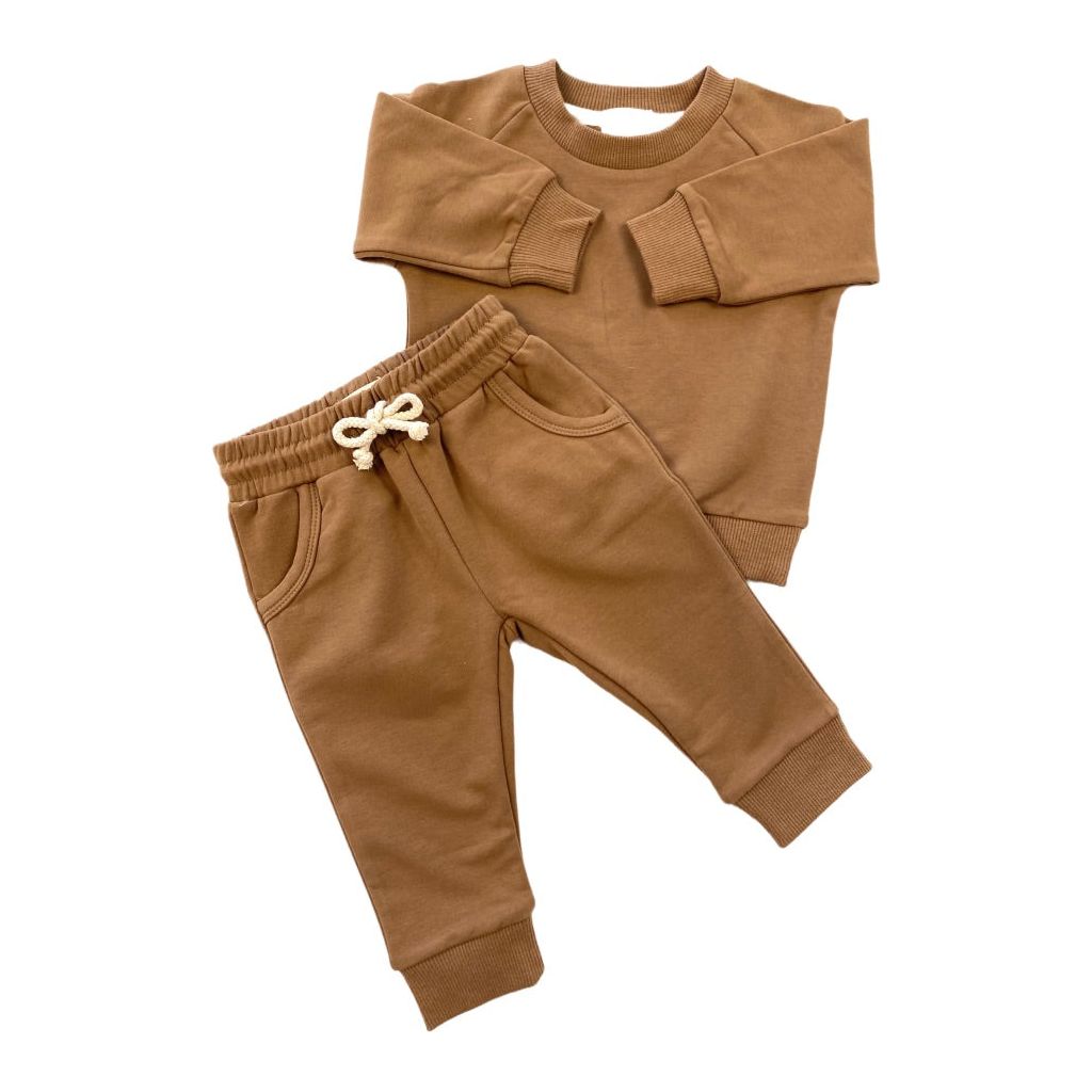 Organic Cotton Baby & Toddler Sweatsuit, Gingerbread | ba.be.O Canada