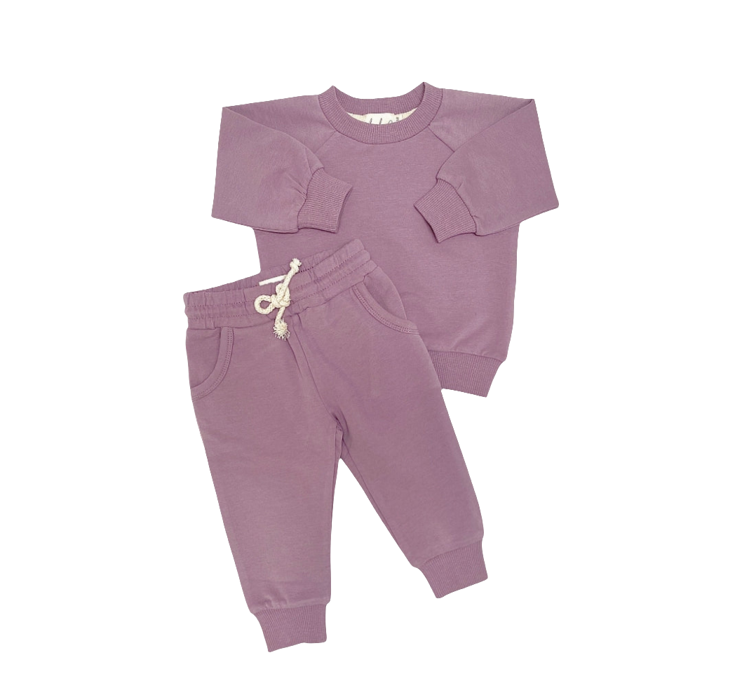 Organic Cotton Baby & Toddler Sweatsuit, Iris | ba.be.O Canada