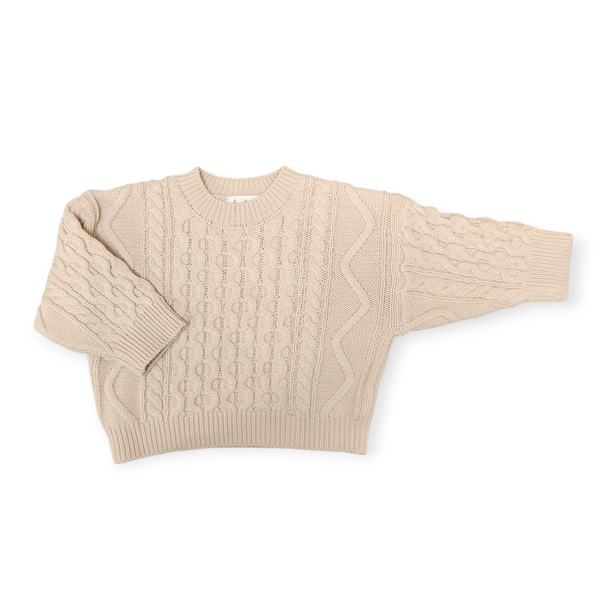 Cable Knit Sweater – Almond