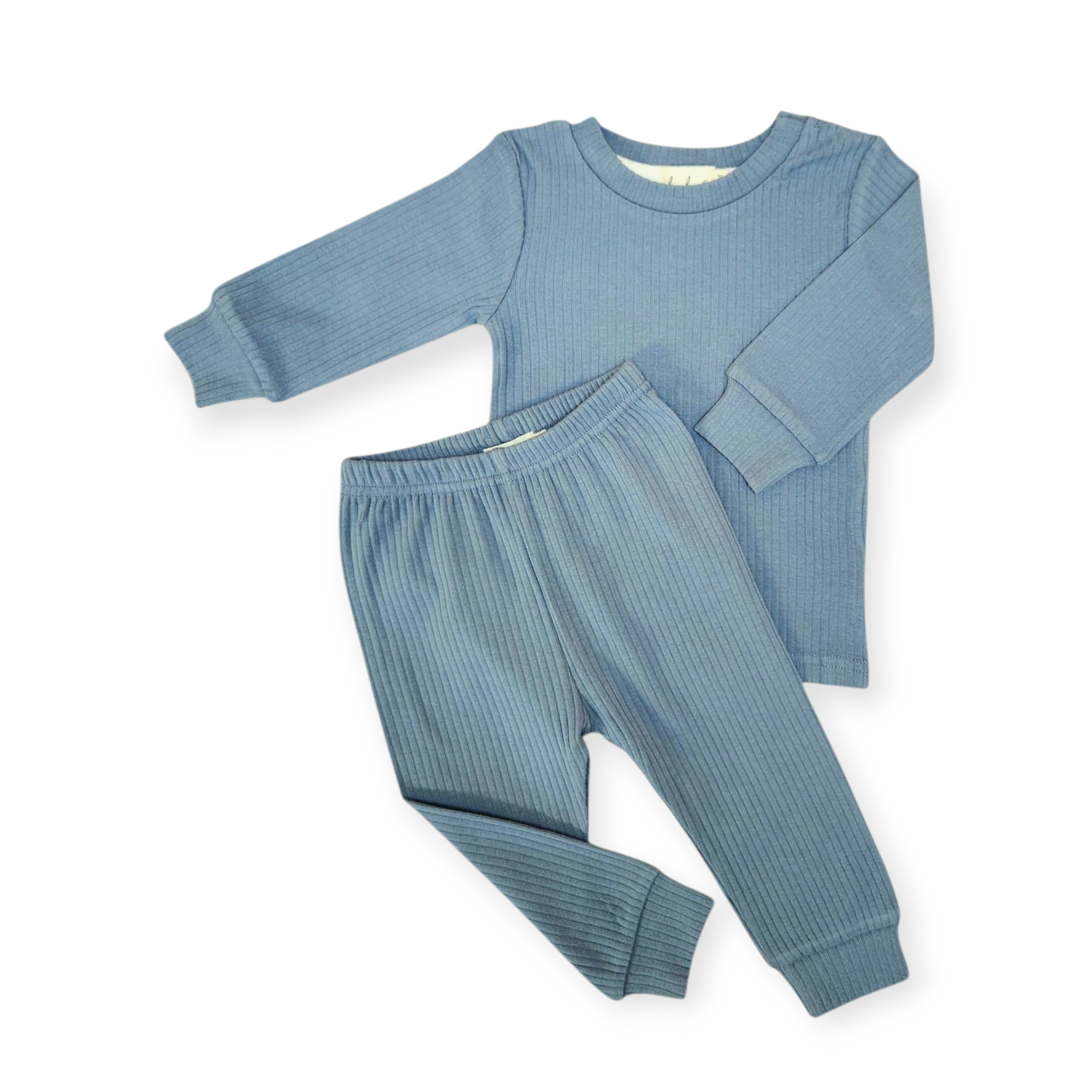Organic Cotton Two-Piece Baby Outfit, Deep Blue | ba.be.O Canada