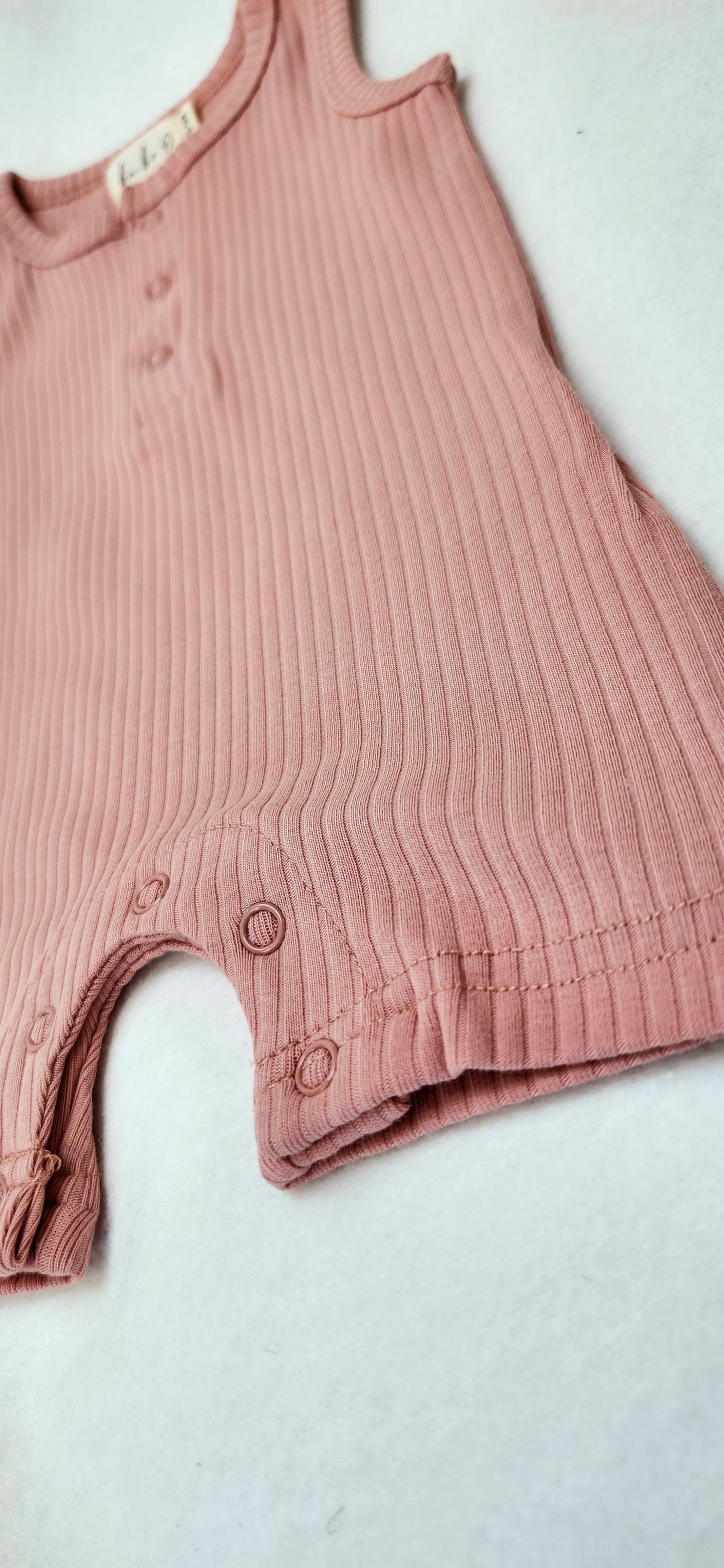 Ribbed Tank Romper - Rose