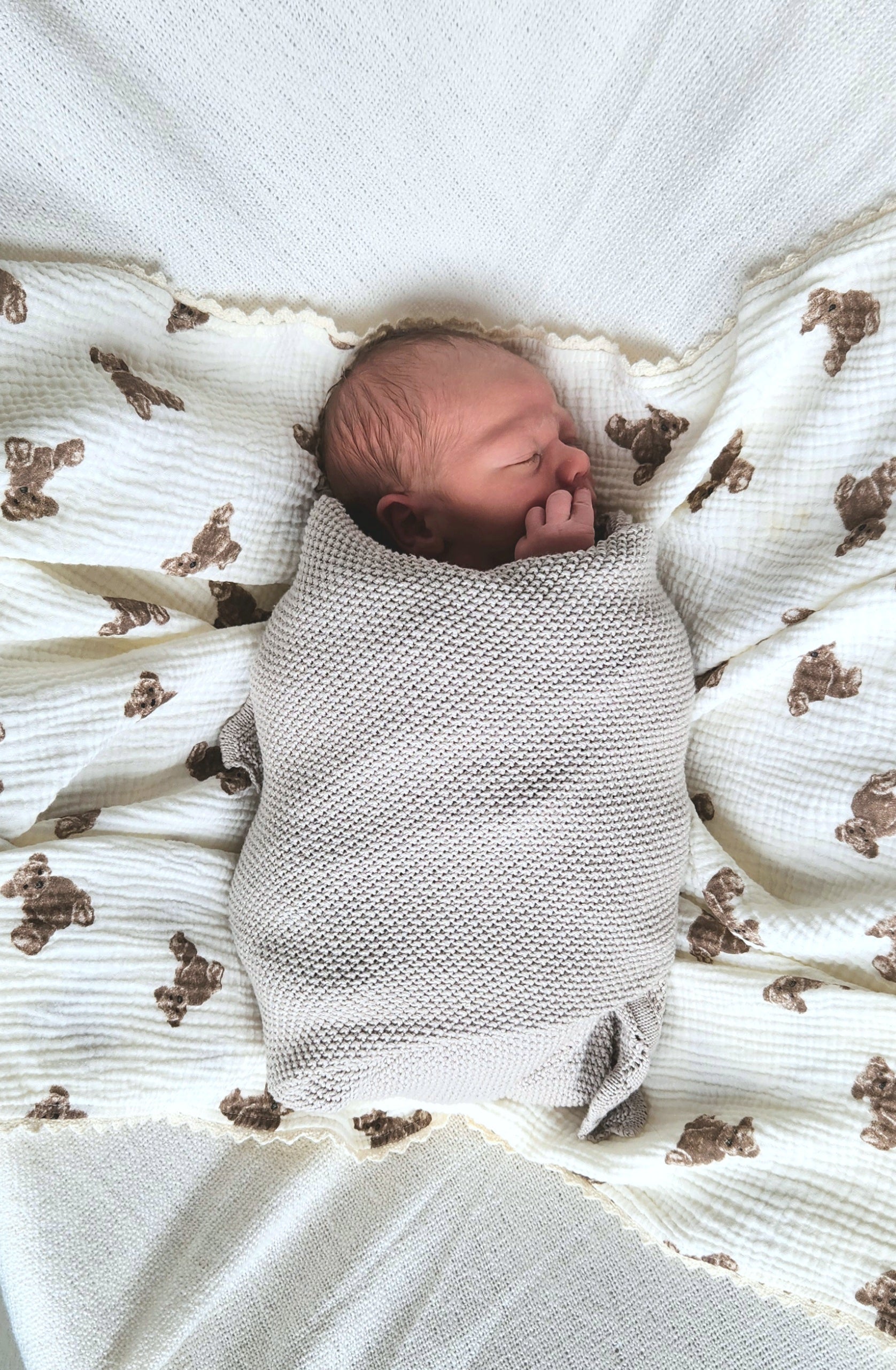 Organic Cotton Muslin Swaddle – Teddy Bear | ba.be.O Canada