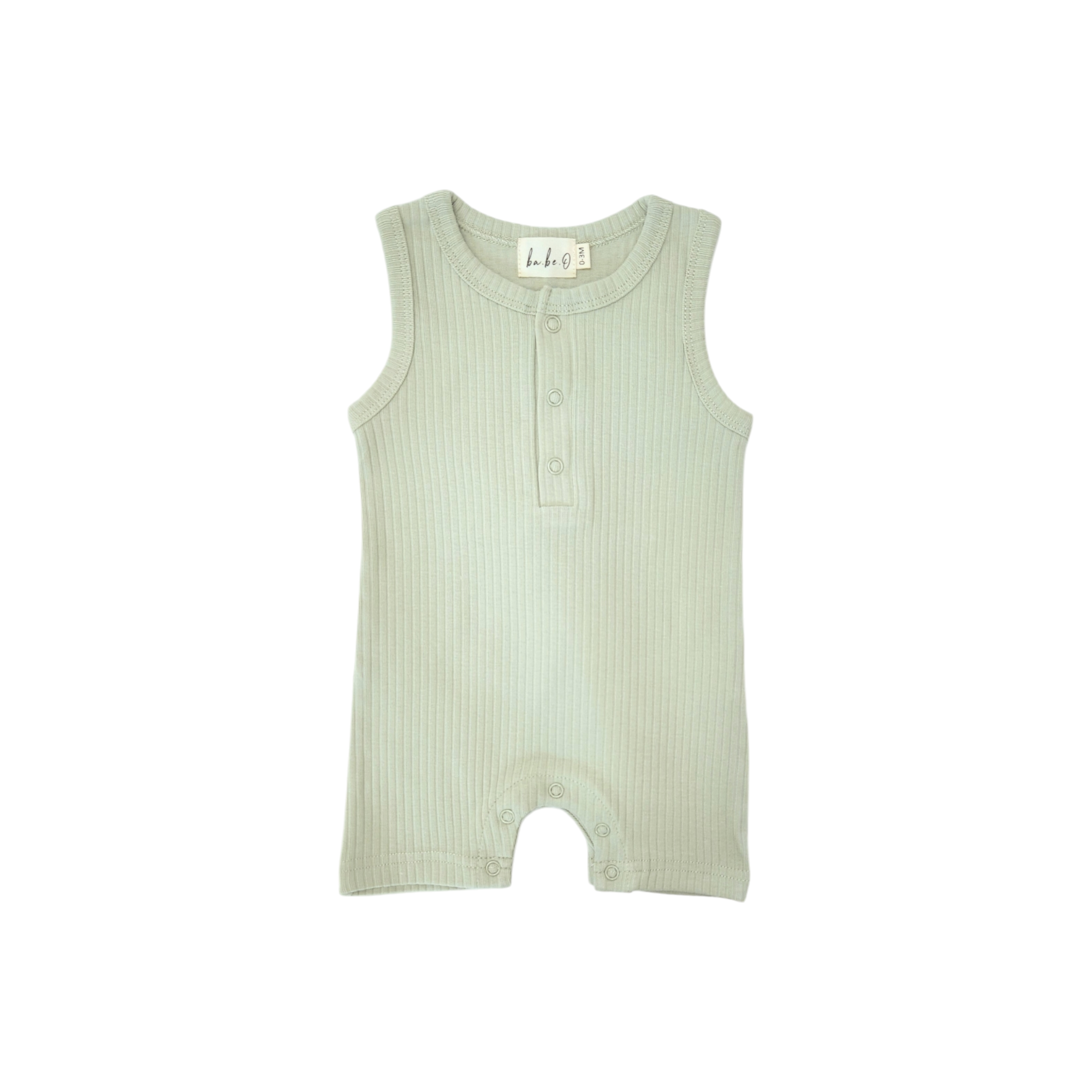 Ribbed Tank Romper - Light Sage