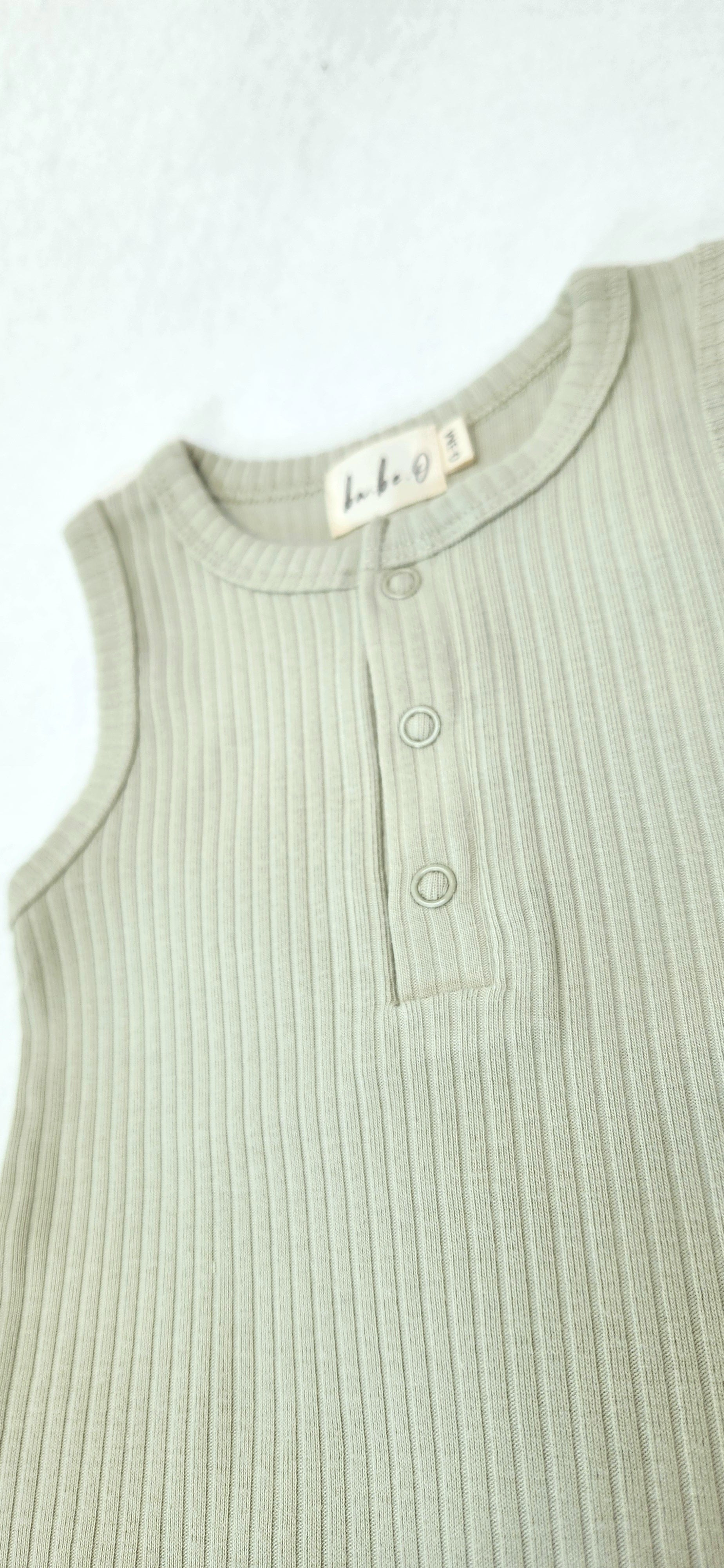 Ribbed Tank Romper - Light Sage
