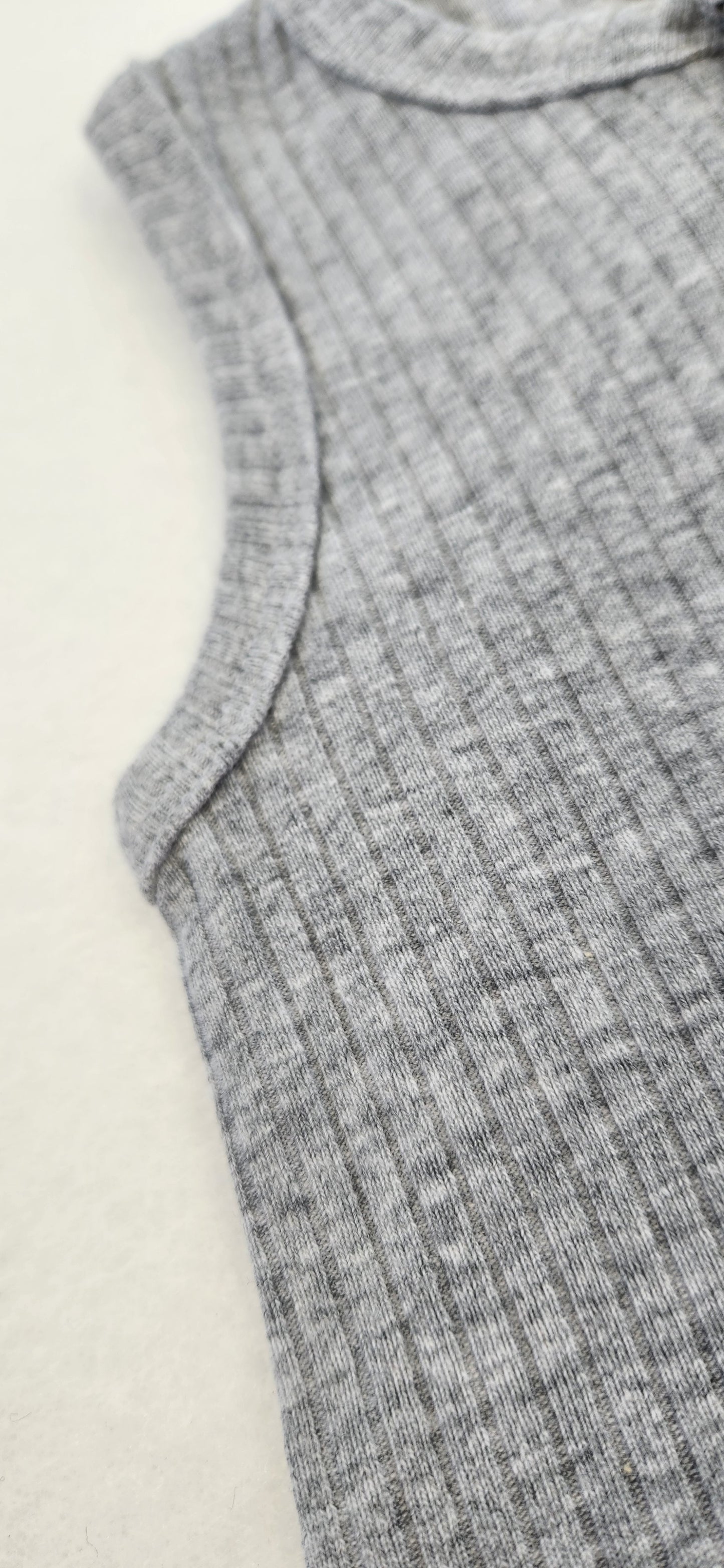Ribbed Tank Romper - Heathered Grey