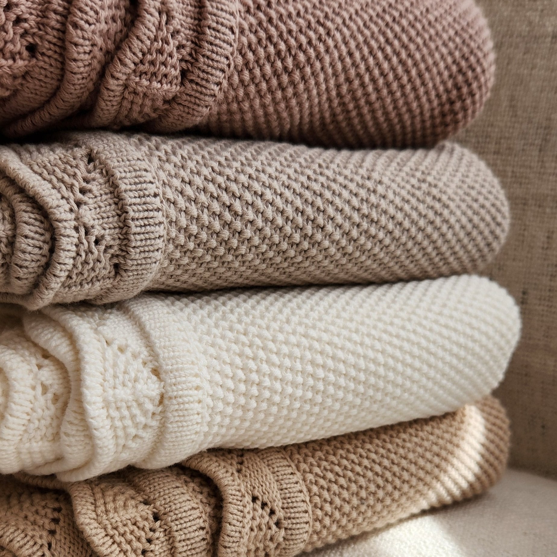 knit heirloom baby blankets Canada; ba.be.O knit blankets newborn; cotton knit baby blankets