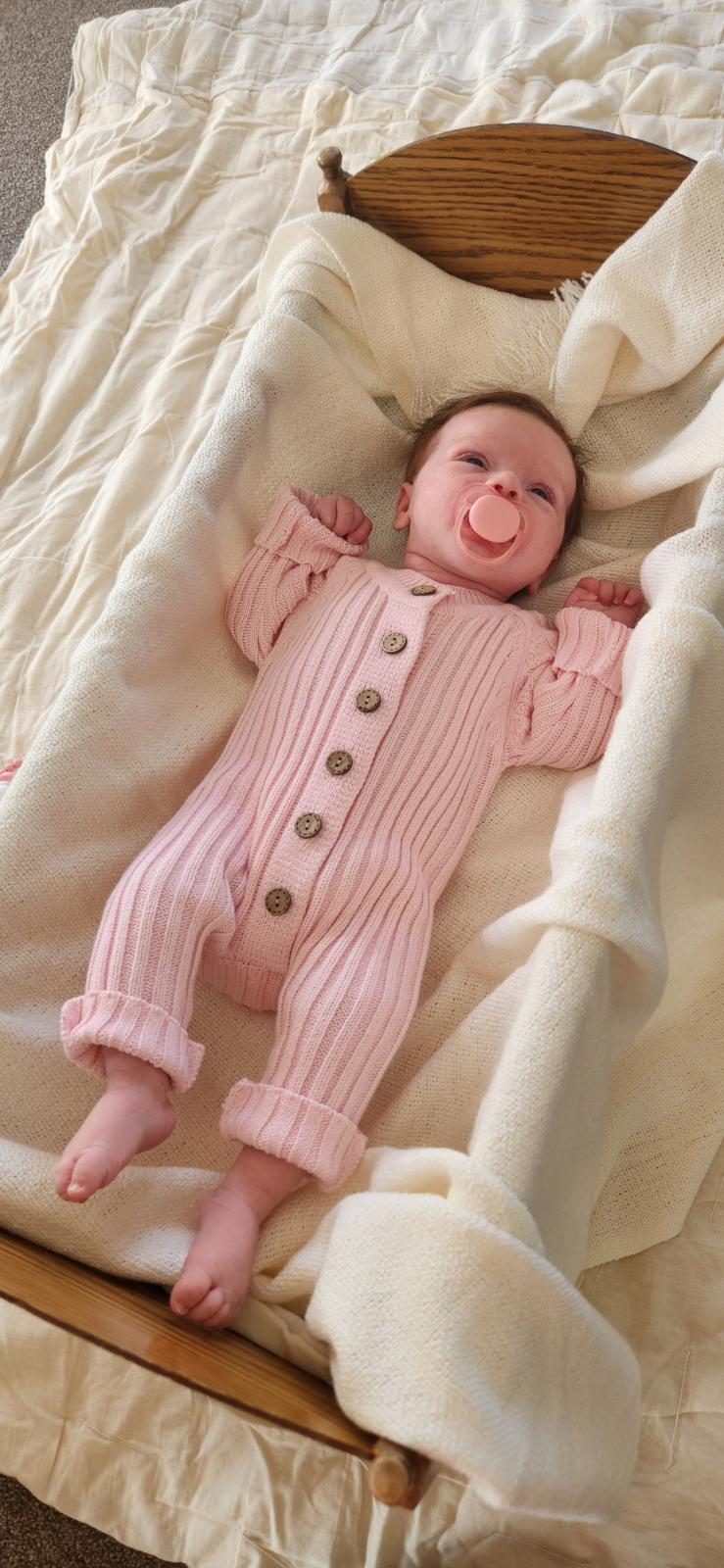Knit Romper - Petal Pink