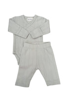 Pointelle Kimono Set - Light Sage