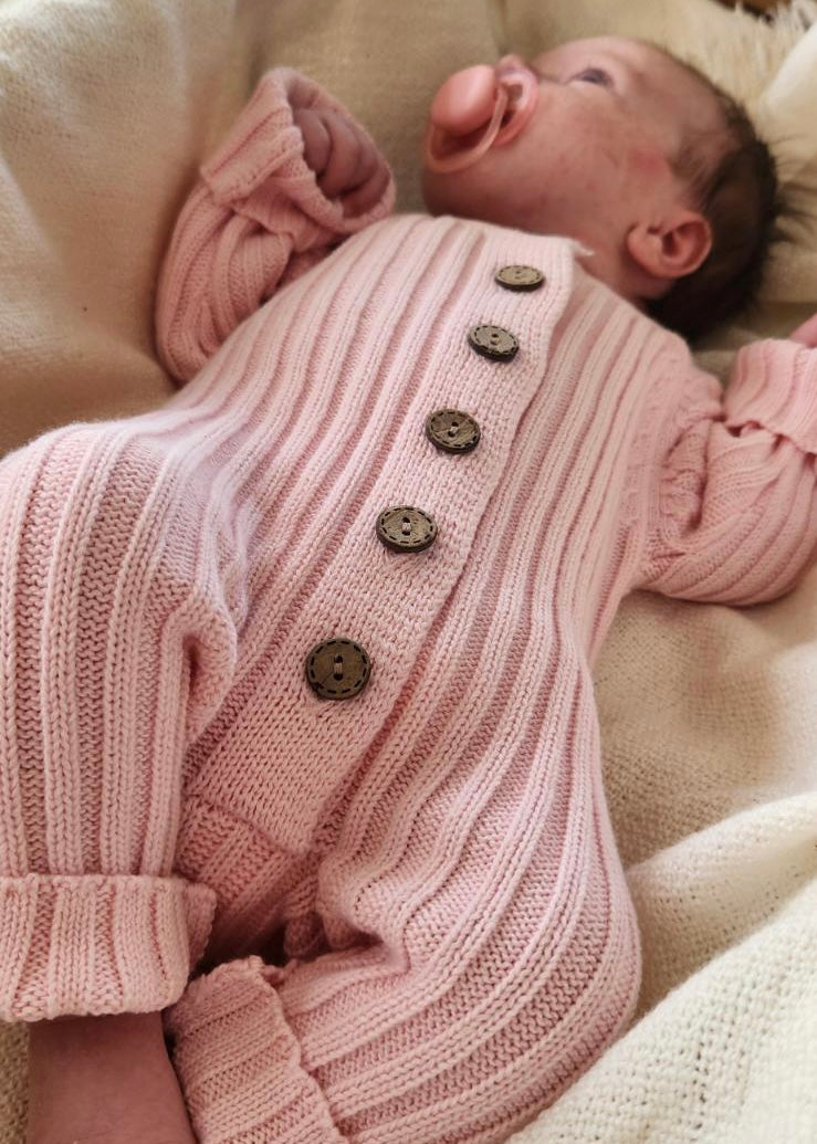 Knit Romper - Petal Pink