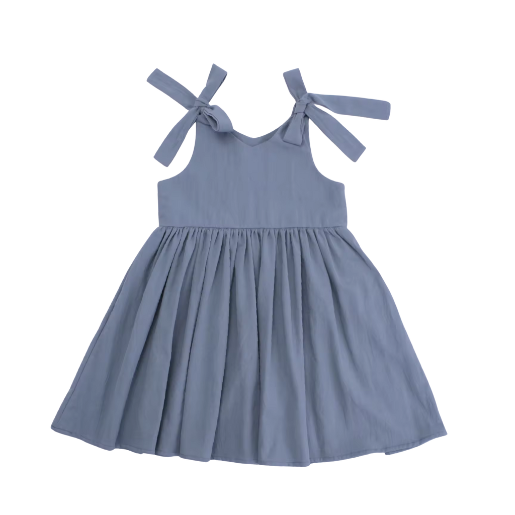 Cotton Shoulder Tie Dres