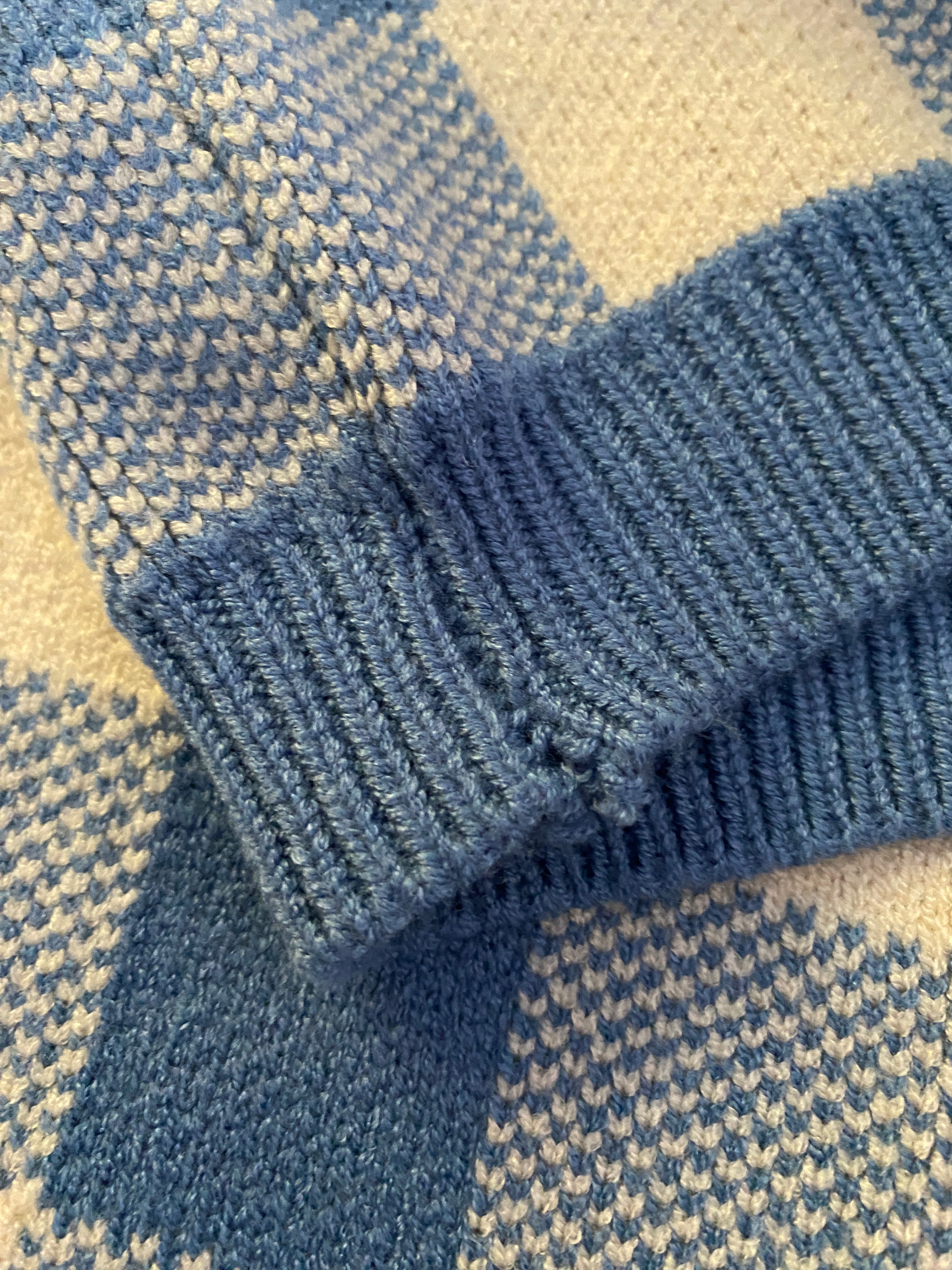 Oops 12-18m Checkered Knit Suit – Blue | ba.be.O Canada