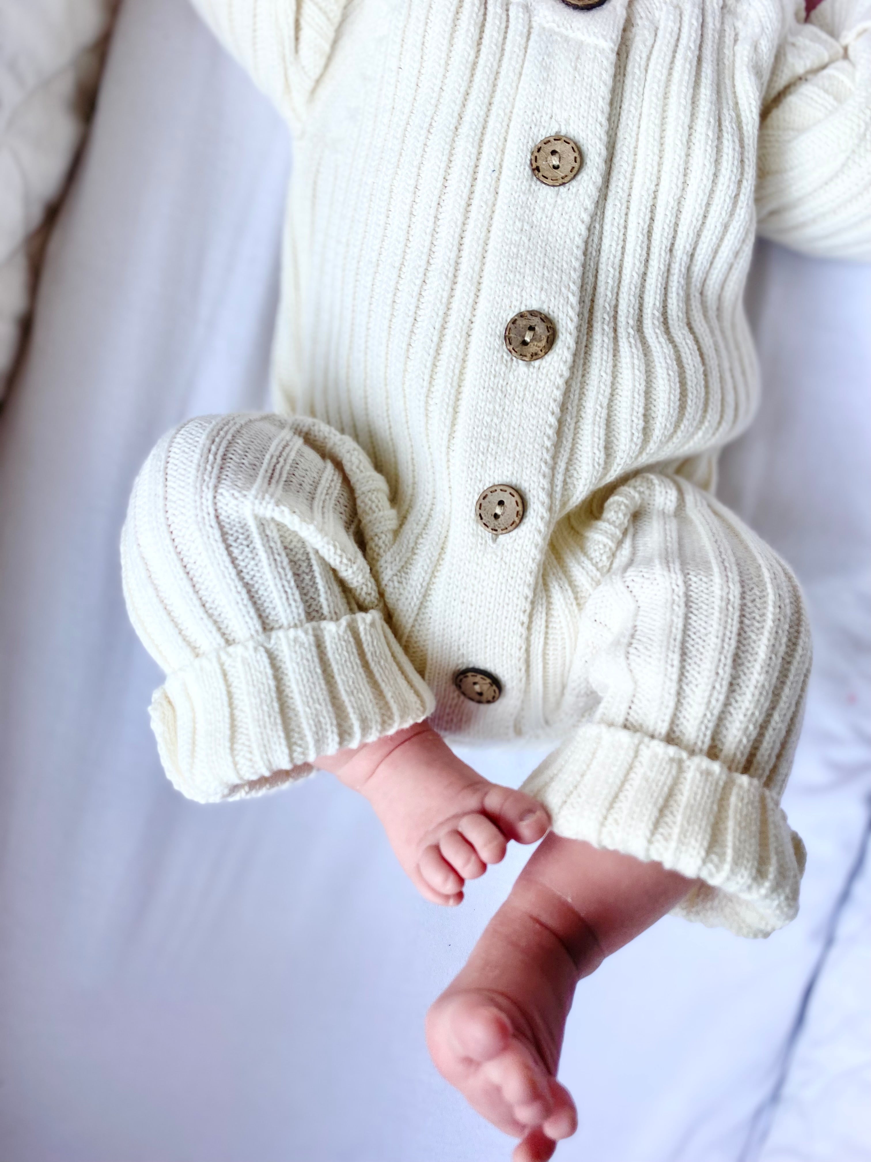 Knit Romper - Milk