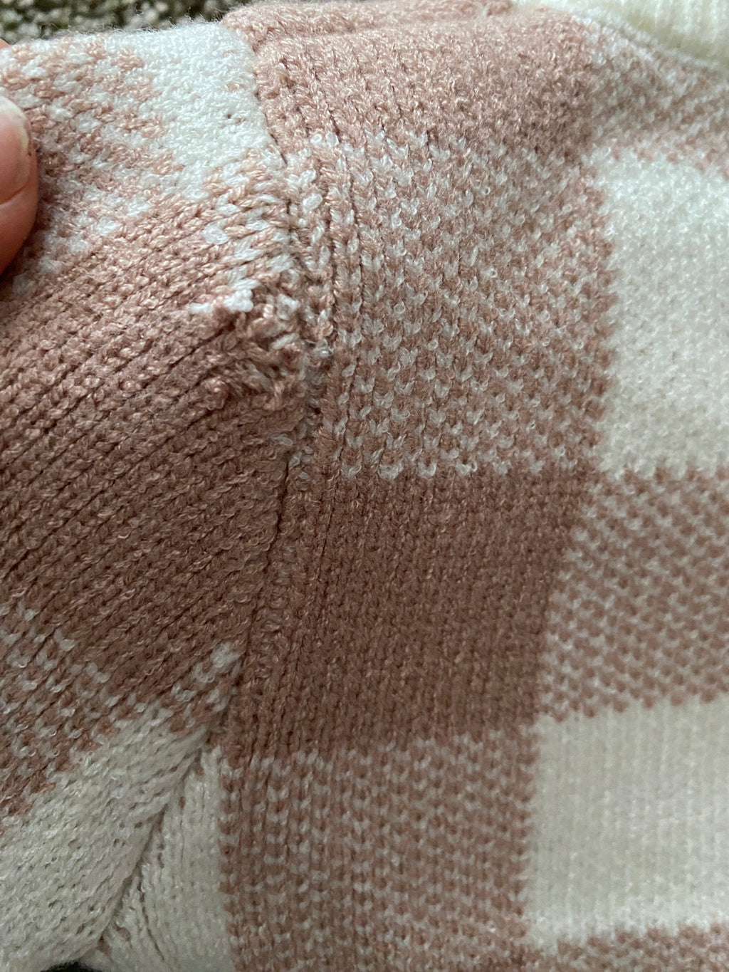 Oops 3-6m Checkered Knit Suit – Dusty Rose | ba.be.O