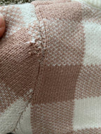 Oops 3-6m Checkered Knit Suit – Dusty Rose | ba.be.O