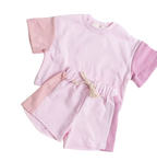 Tri-Colored Short Set - Pink