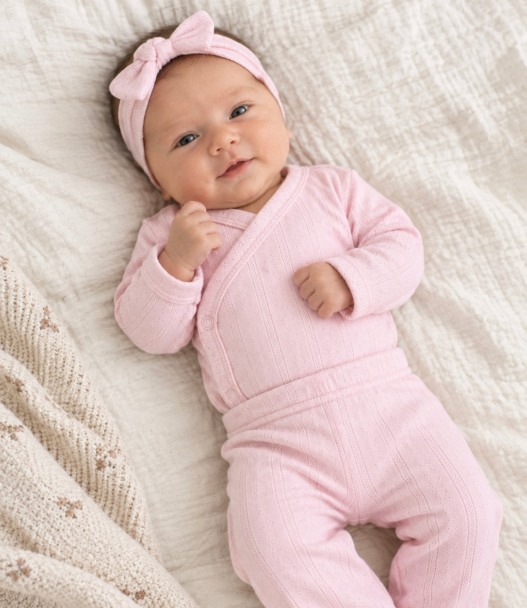Pointelle Kimono Set - Bubblegum Pink