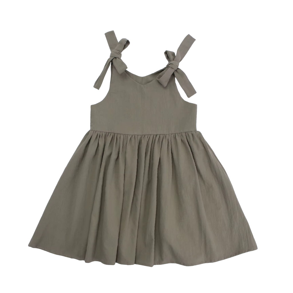 Cotton Shoulder Tie Dres