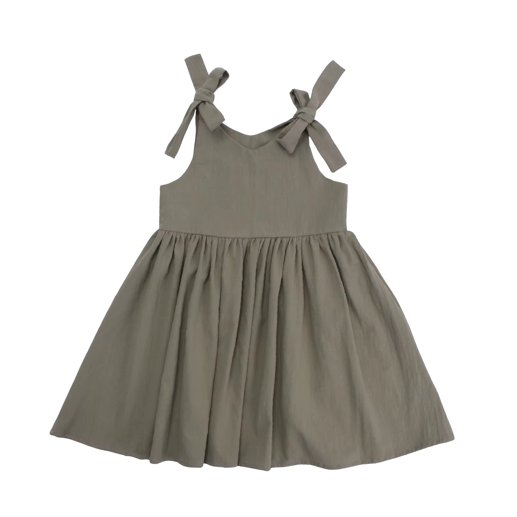 Cotton Shoulder Tie Dres